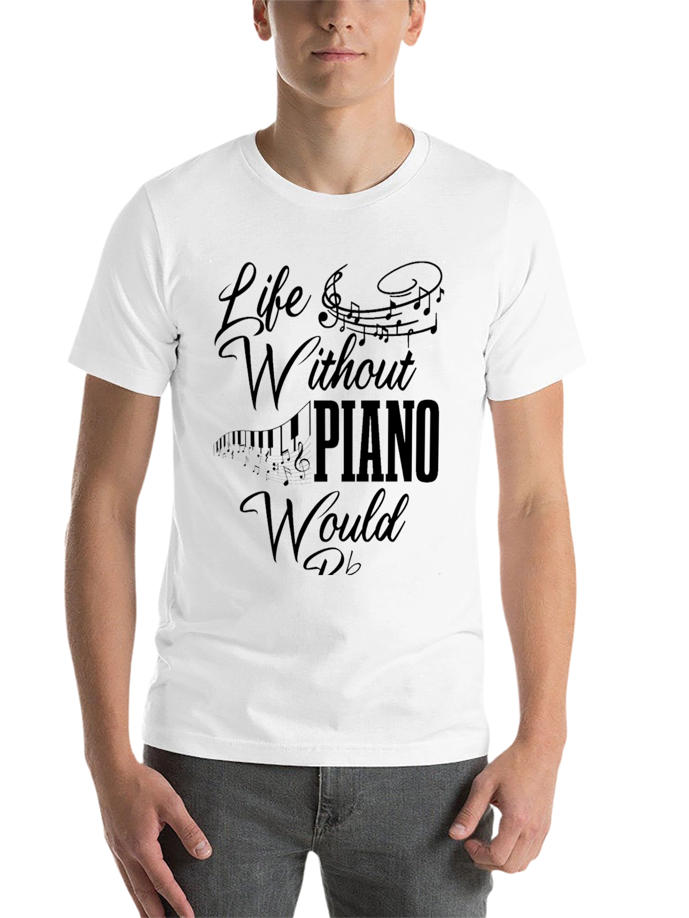 Black Life Without Piano T-Shirt - Music Lover Tee view 14