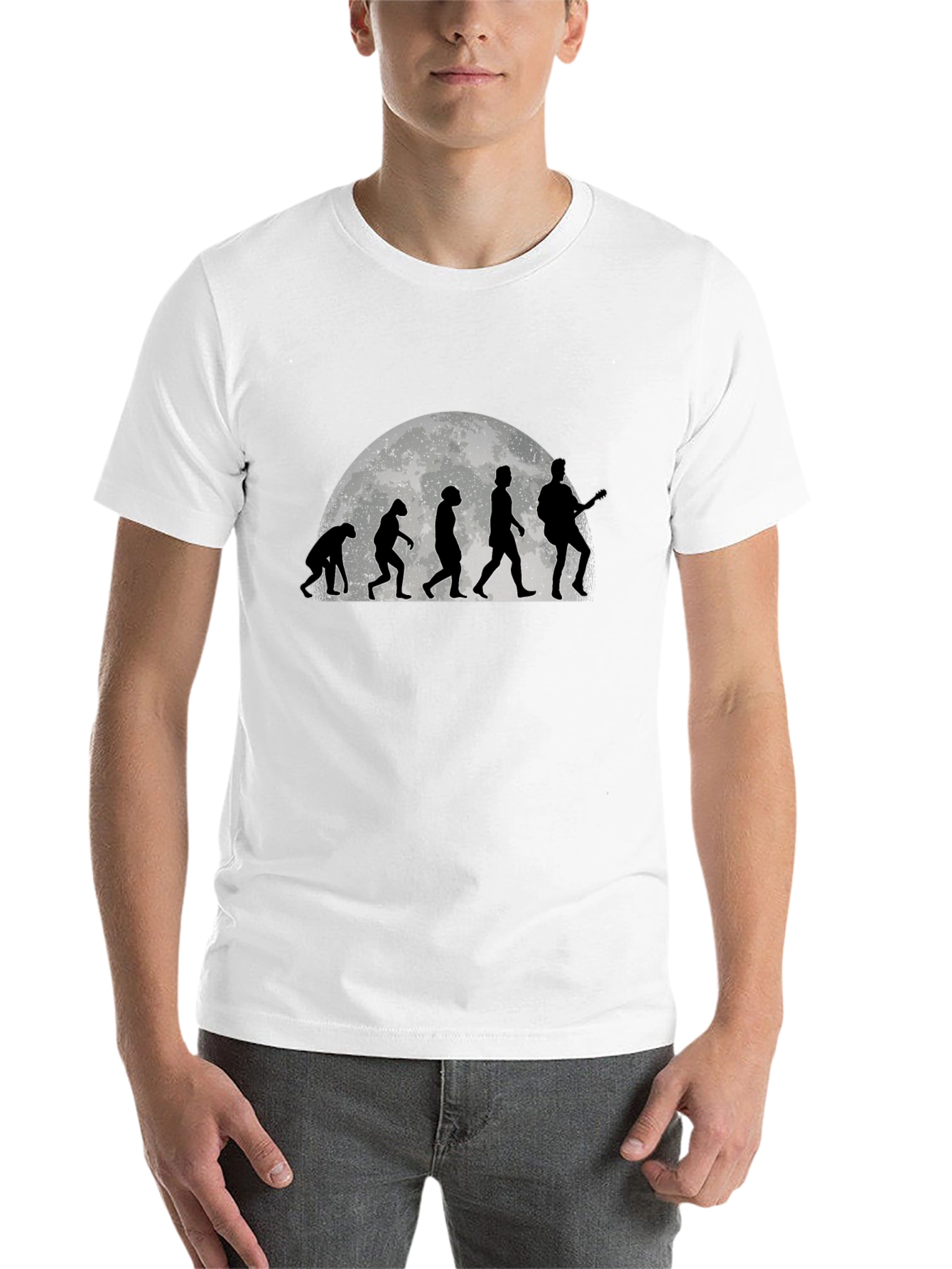 Black Evolution of Guitarist Graphic Black T-Shirt view 14