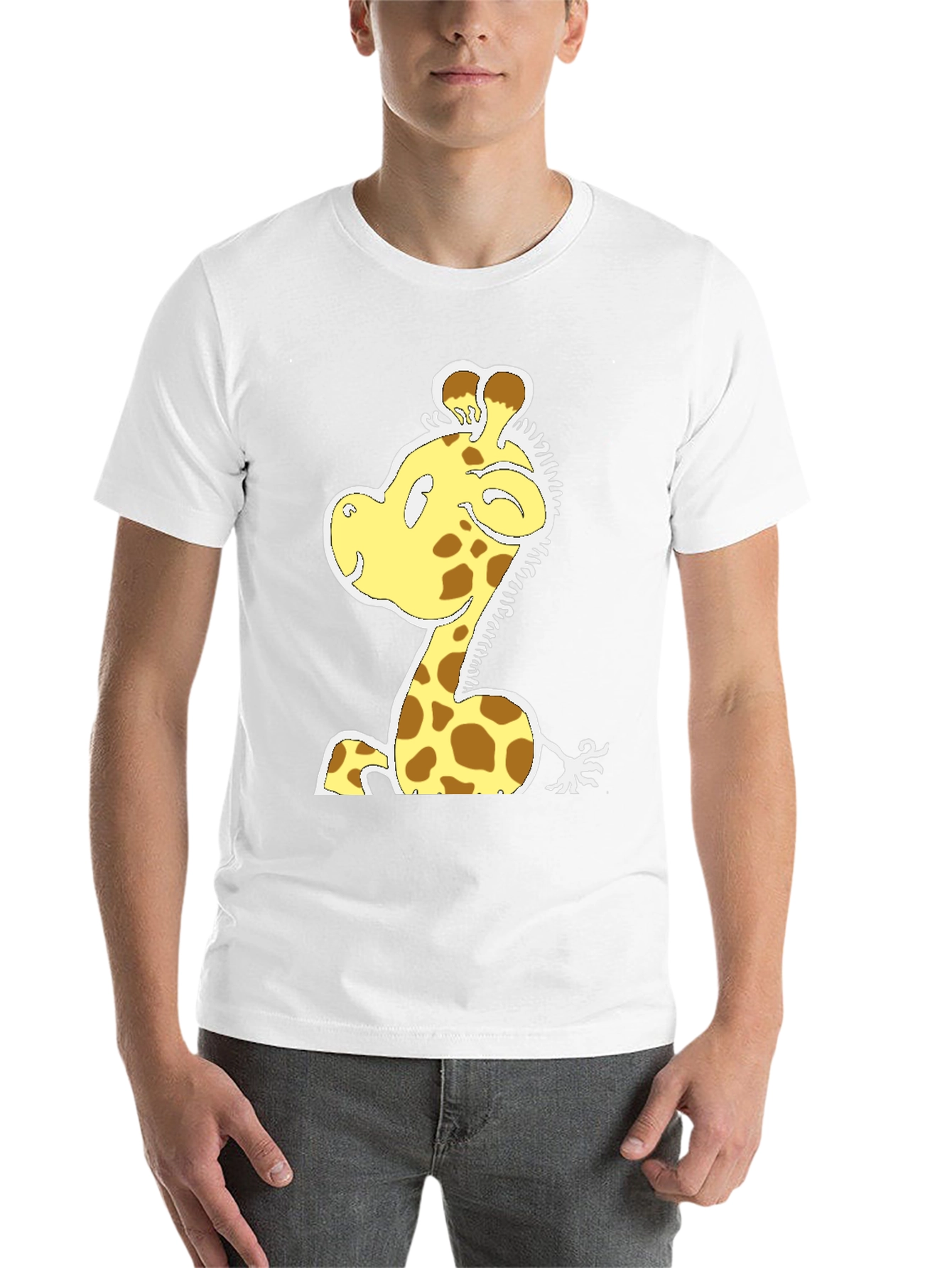 Black Cartoon Giraffe T-Shirt - Fun Graphic Tee view 14