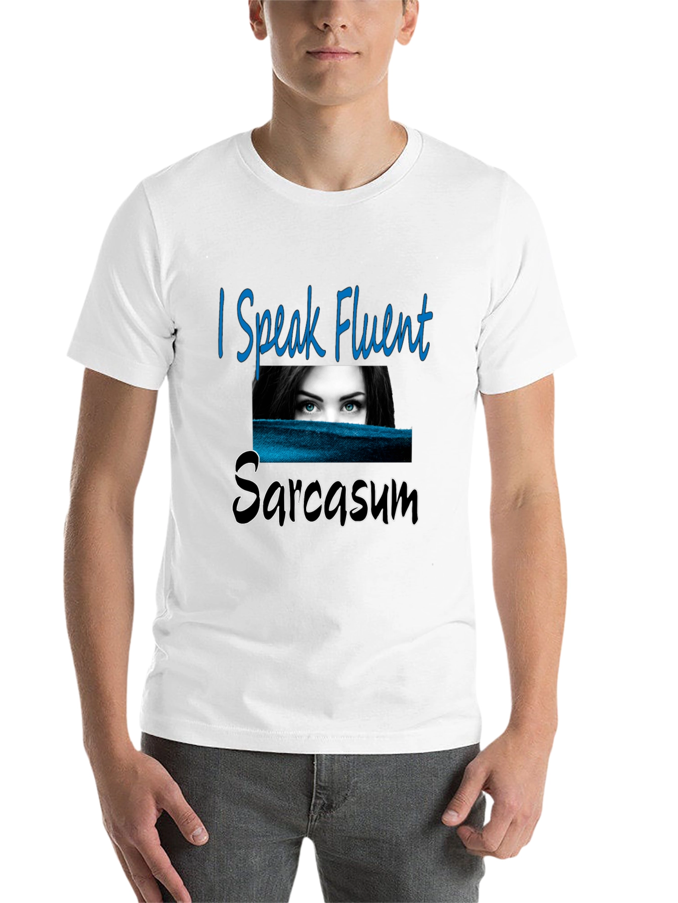 Black Fluent Sarcasm Graphic Tee - Unisex Black T-Shirt view 14