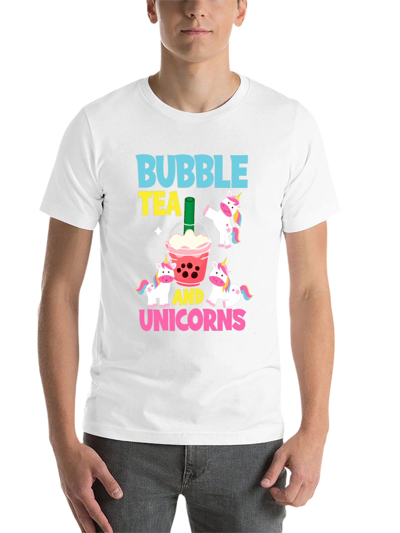 Black Bubble Tea & Unicorns Graphic Tee view 14