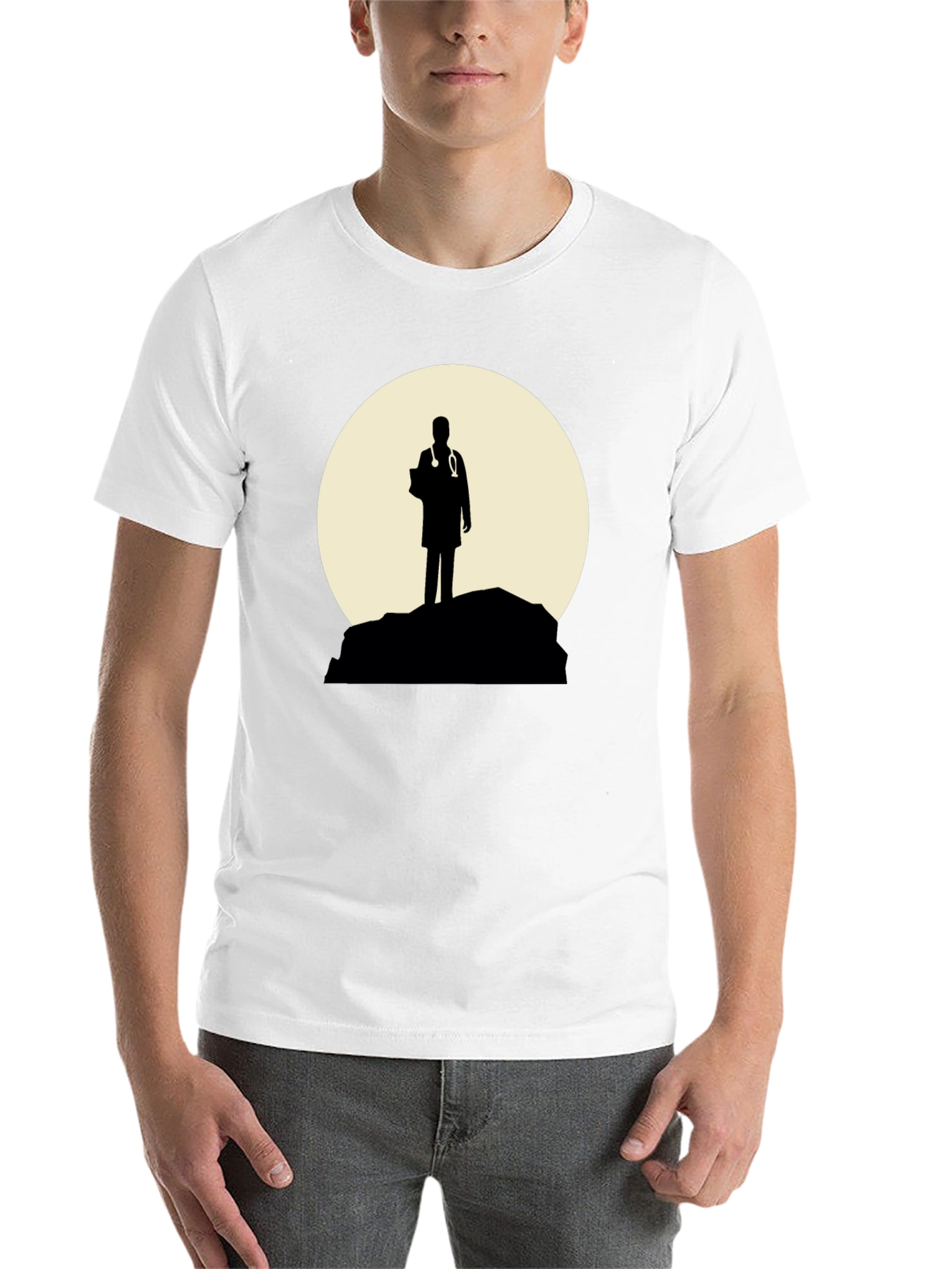 Black Doctor Silhouette Graphic T-Shirt - Black view 14