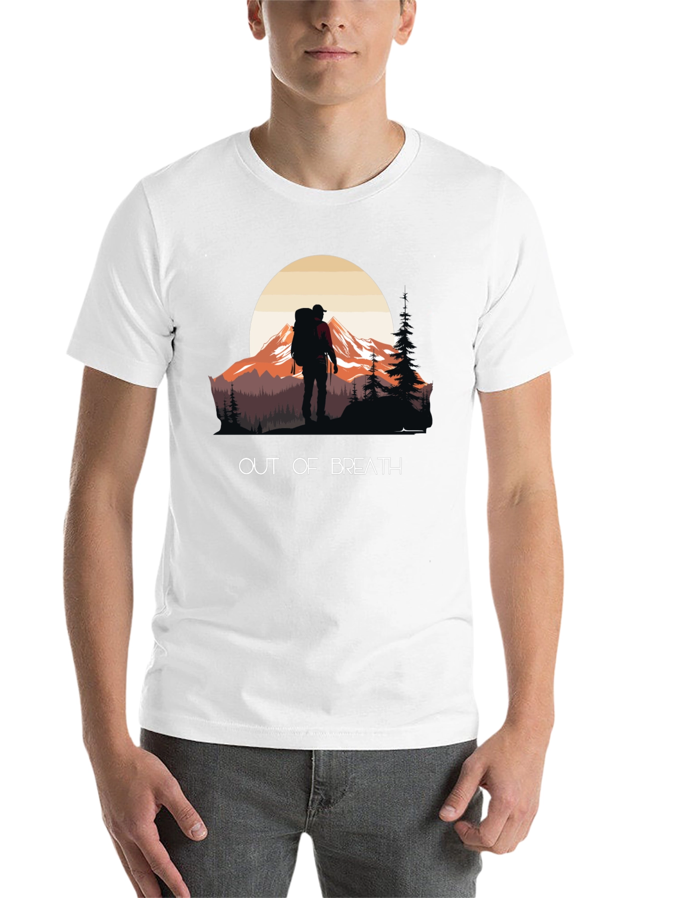 Black Out of Breath Hiking T-Shirt - Mountain Adventure view 14