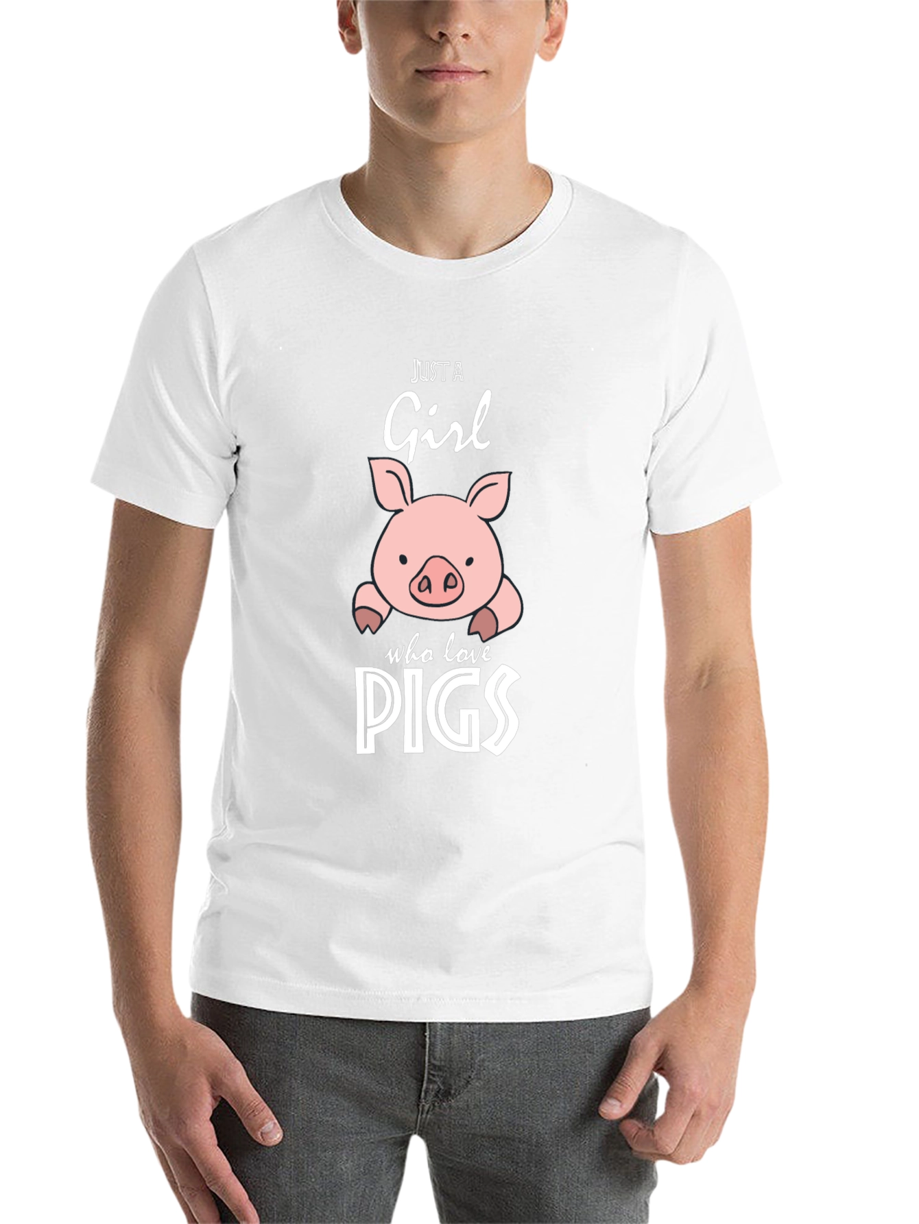 Black Just A Girl Who Loves Pigs T-Shirt view 14