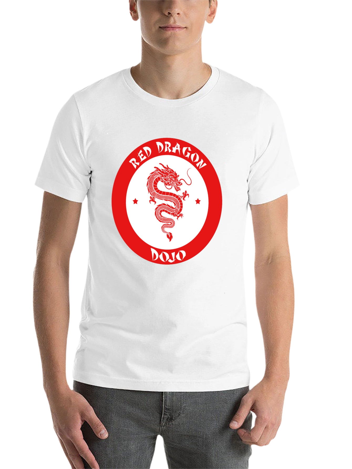 Red Dragon Dojo Black T-Shirt Martial Arts Graphic Tee - 14