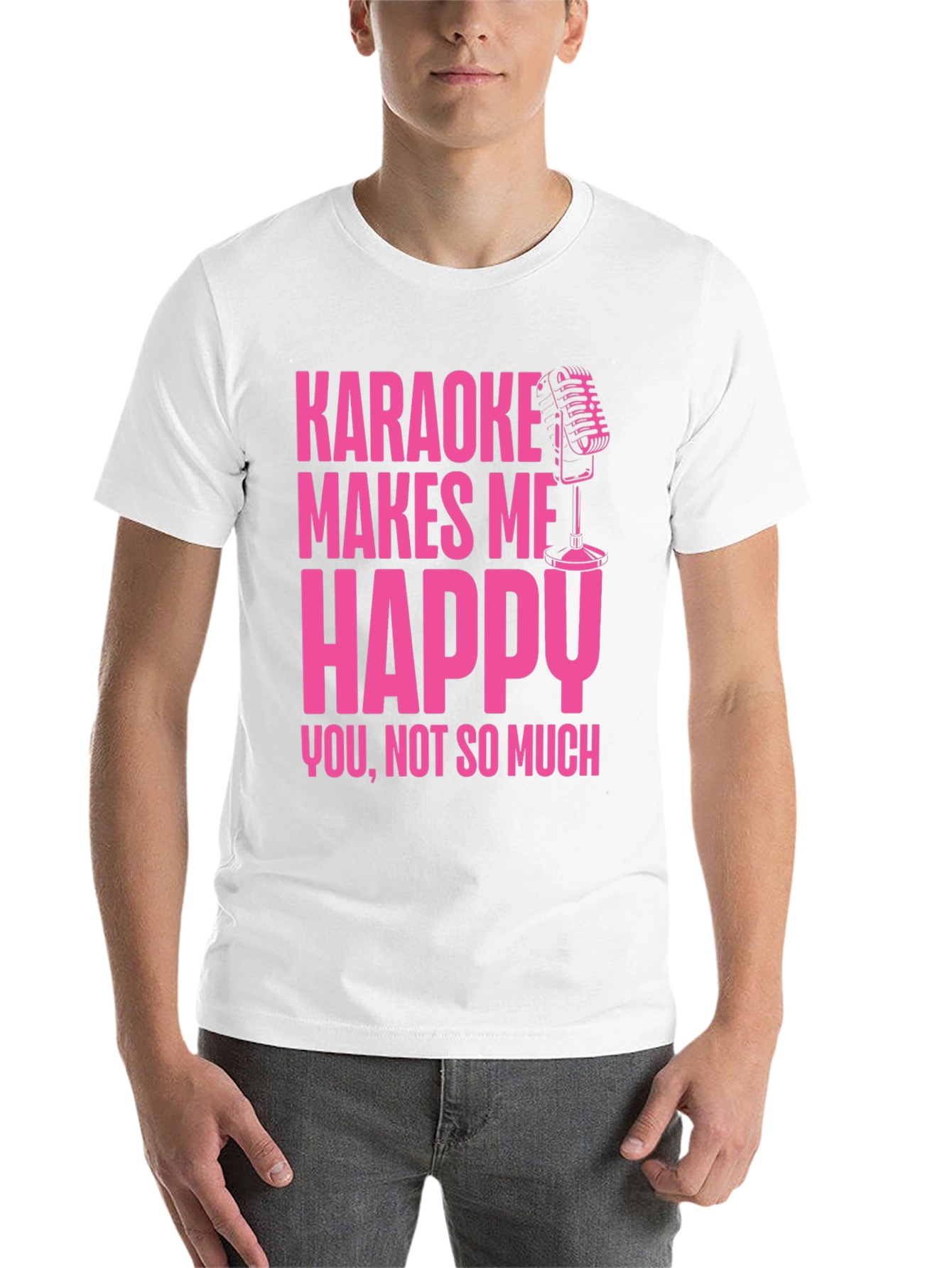 Black Karaoke Makes Me Happy T-Shirt view 14