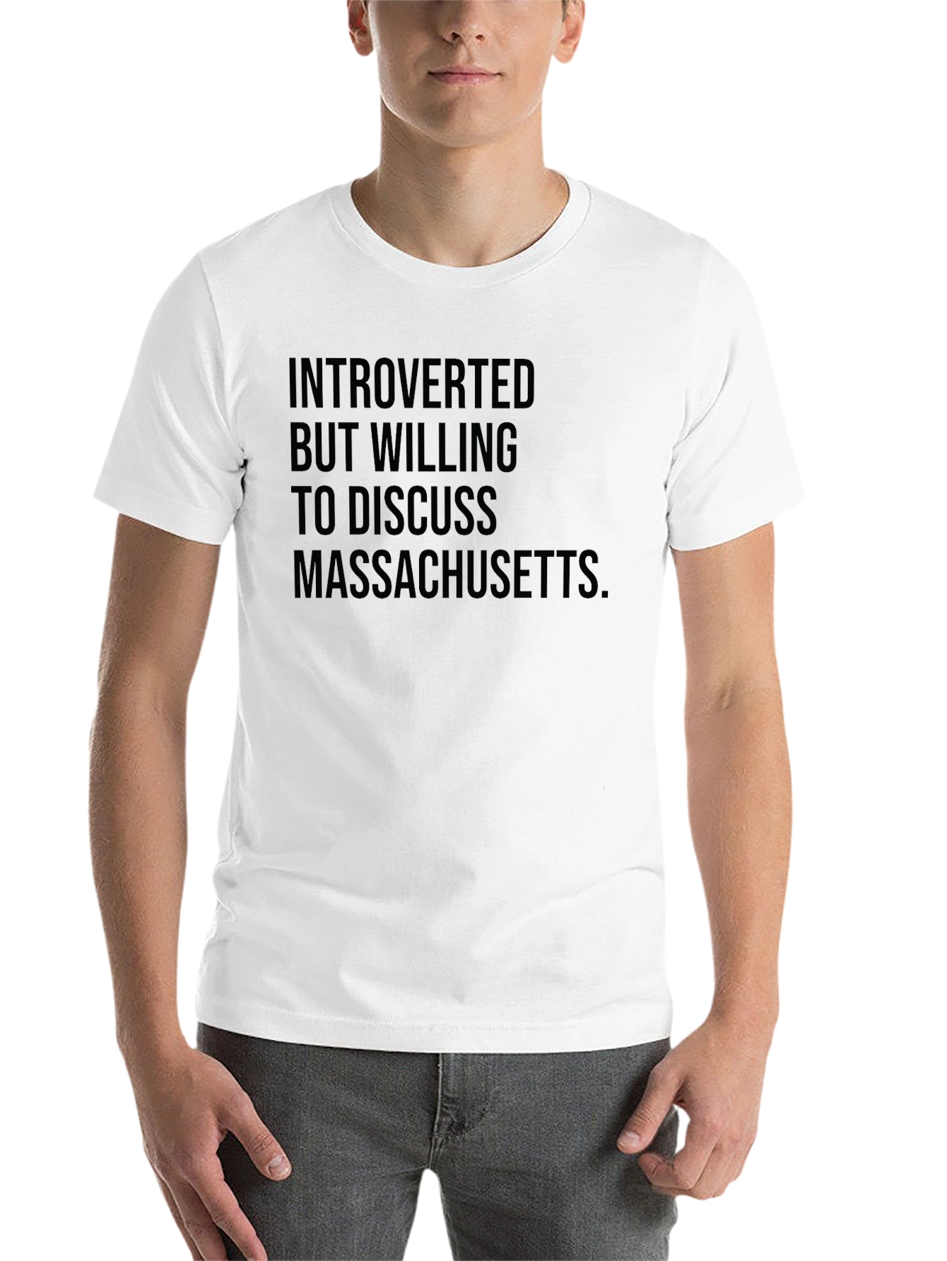 Black Introverted Massachusetts T-Shirt view 14