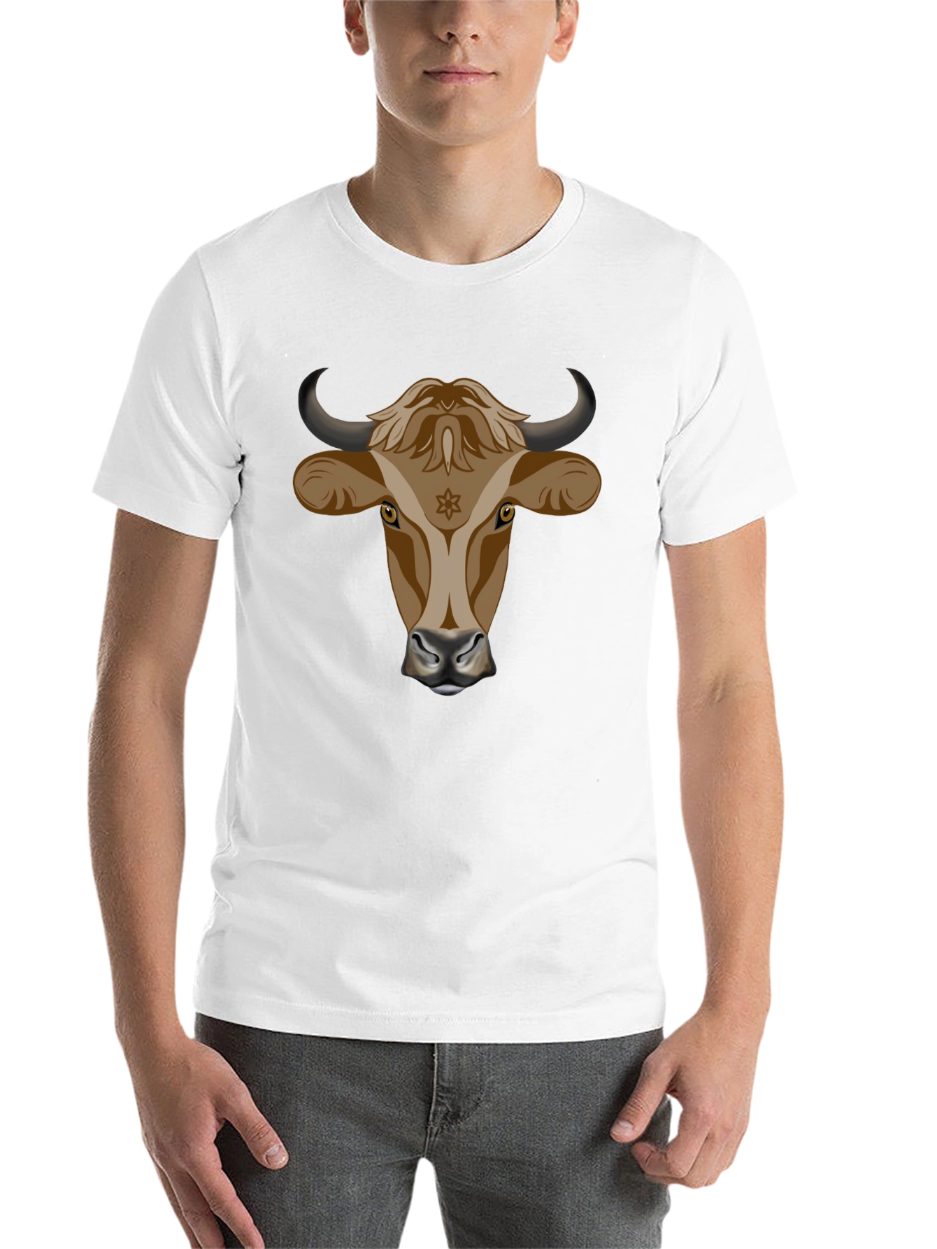 Black Bull Head Graphic Tee - Stylish Black Cotton T-Shirt view 14