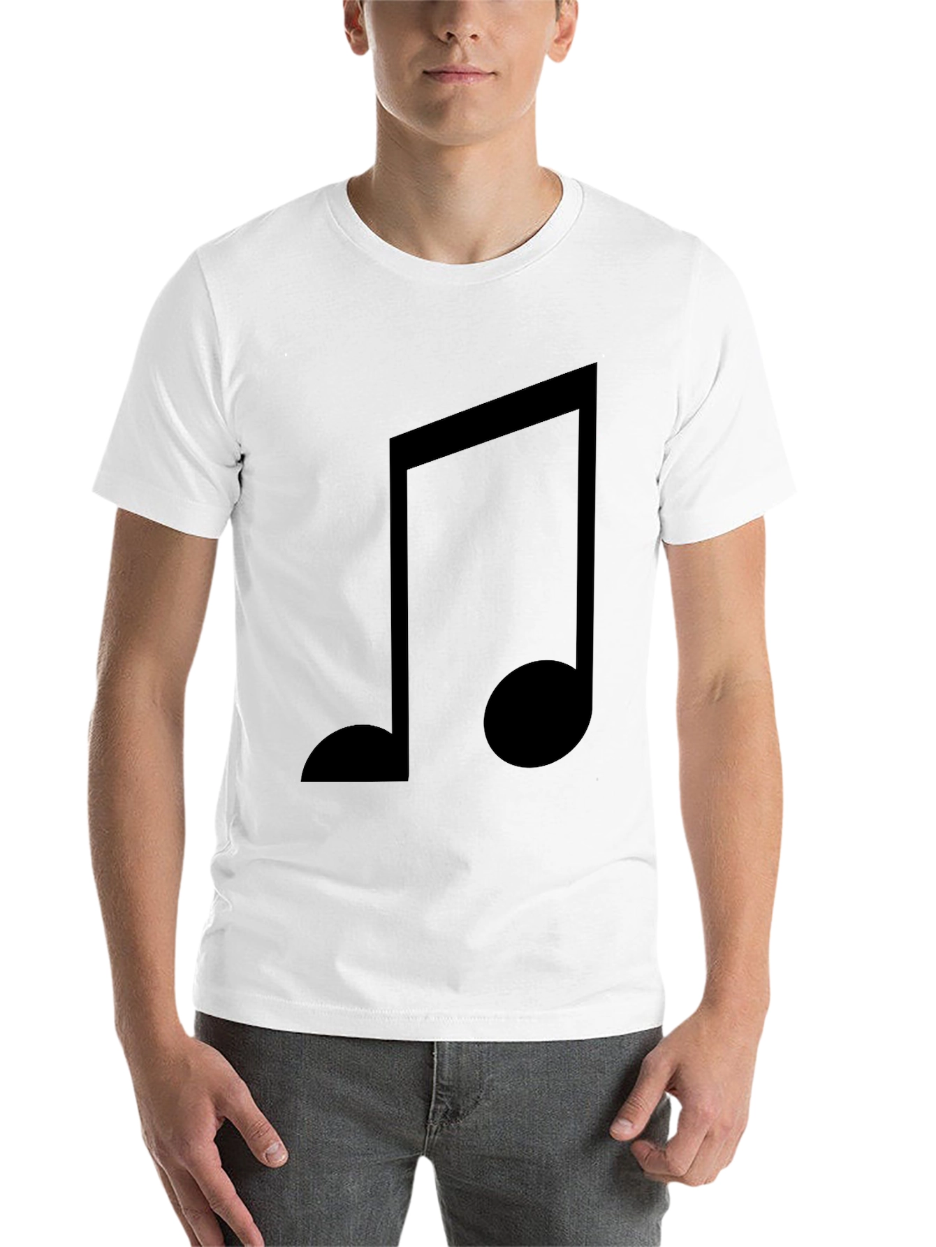 Black Musical Note Graphic Black T-Shirt - Unisex view 14