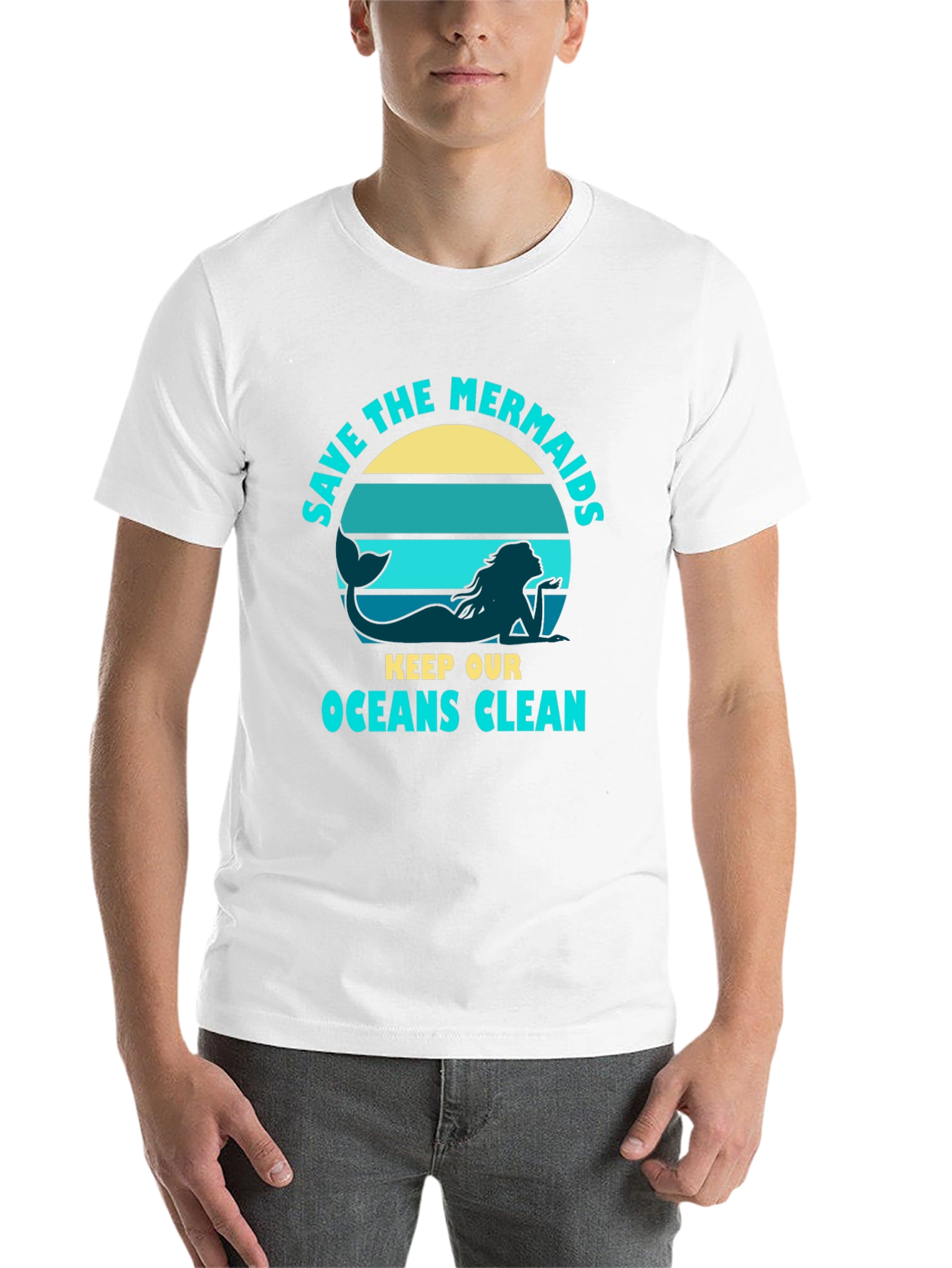 Black Save the Mermaids Graphic Tee - Ocean Conservation T-Shirt view 14