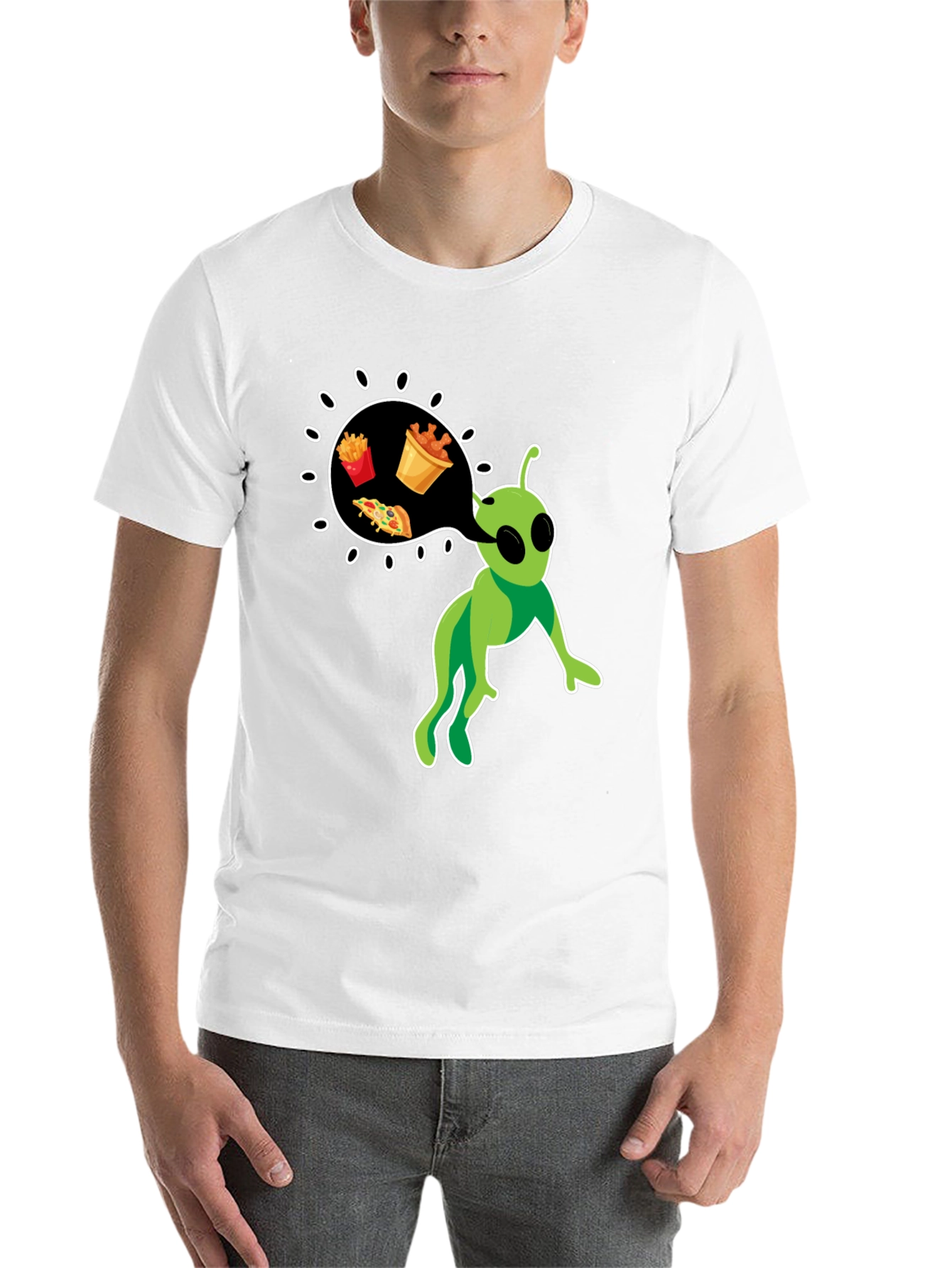 Black Alien Foodie T-Shirt view 14