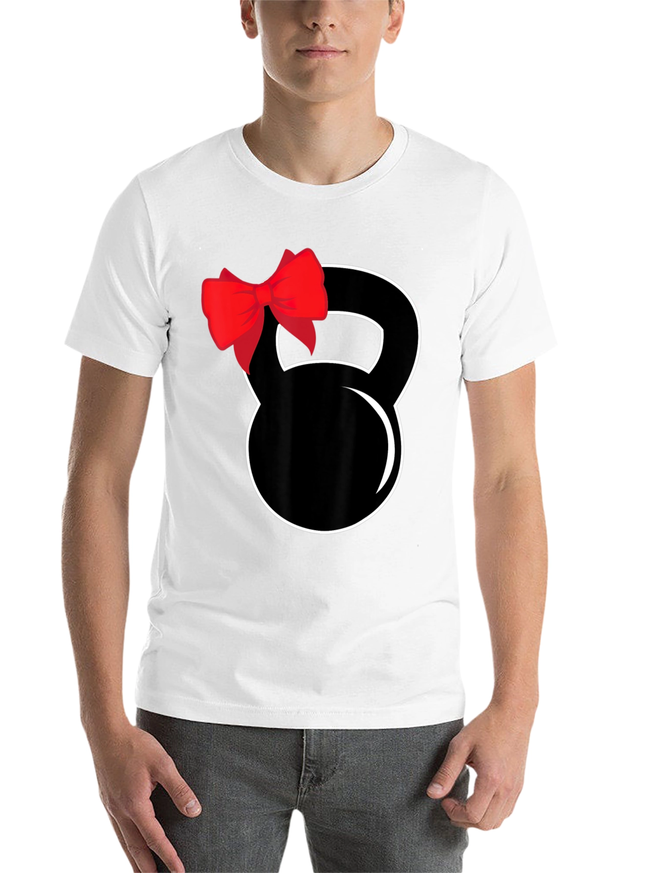 Black Kettlebell Bow Black T-Shirt view 14