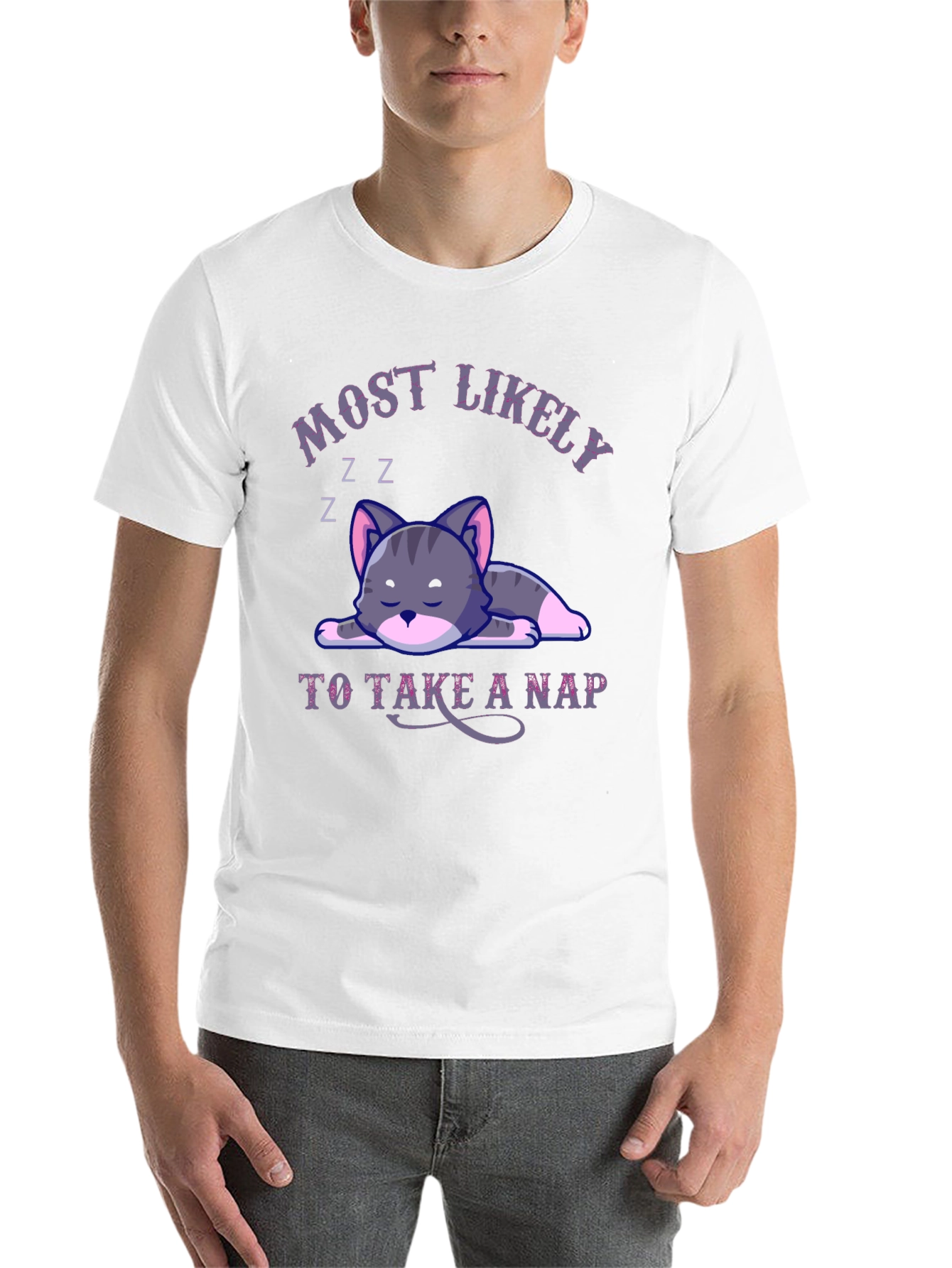 Black Most Likely To Take A Nap Cat T-Shirt view 14