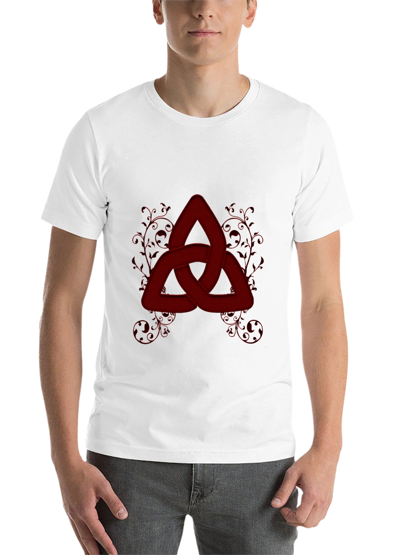 Black Red Knot Graphic Tee - Stylish Celtic Knot Design view 14