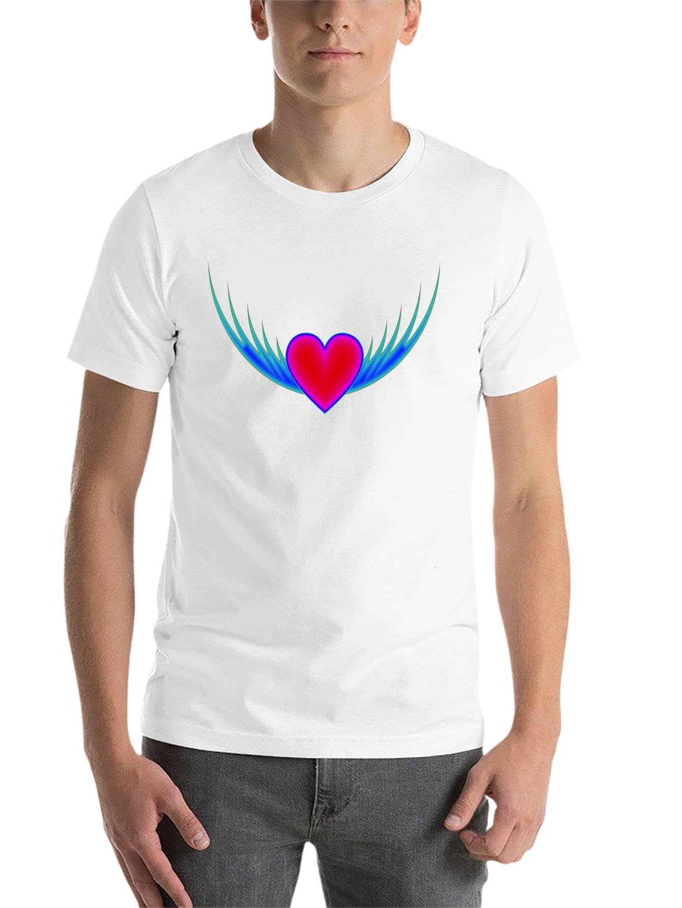 Black Heart Wings Graphic T-Shirt - Stylish Black Tee view 14