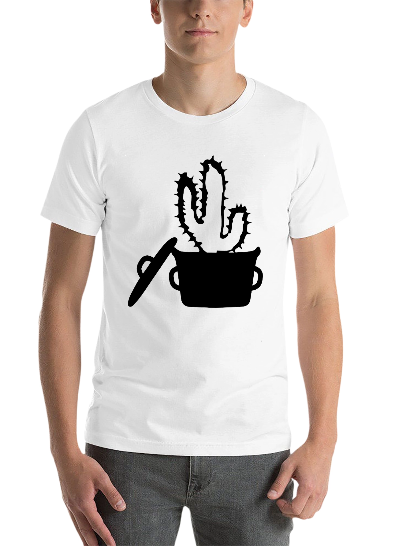 Black Cactus Silhouette Graphic Tee - Trendy Black T-Shirt view 14