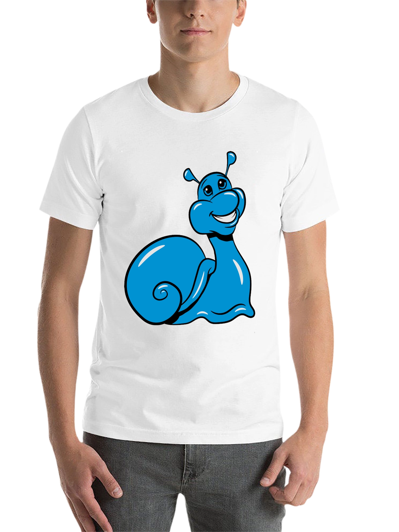 Black Blue Snail Graphic Tee - Black Casual T-Shirt view 14