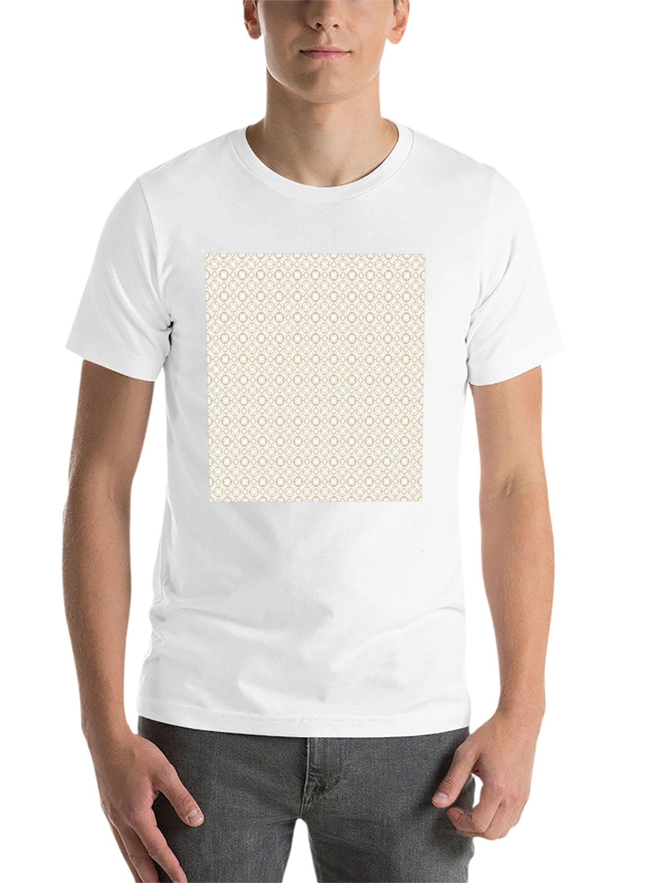 Black Geometric Pattern Black T-Shirt view 14