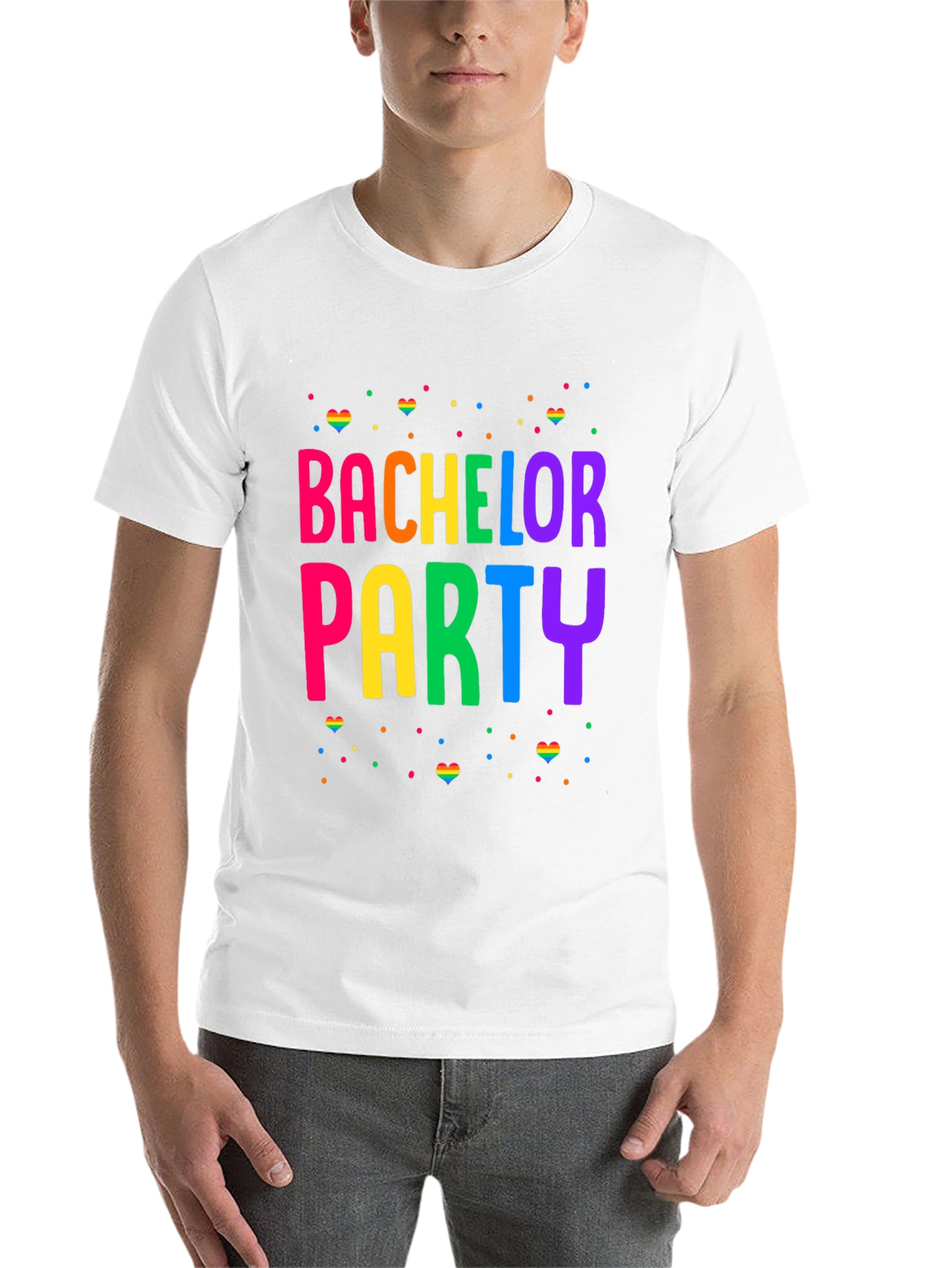 Black Bachelor Party Rainbow Pride T-Shirt view 14