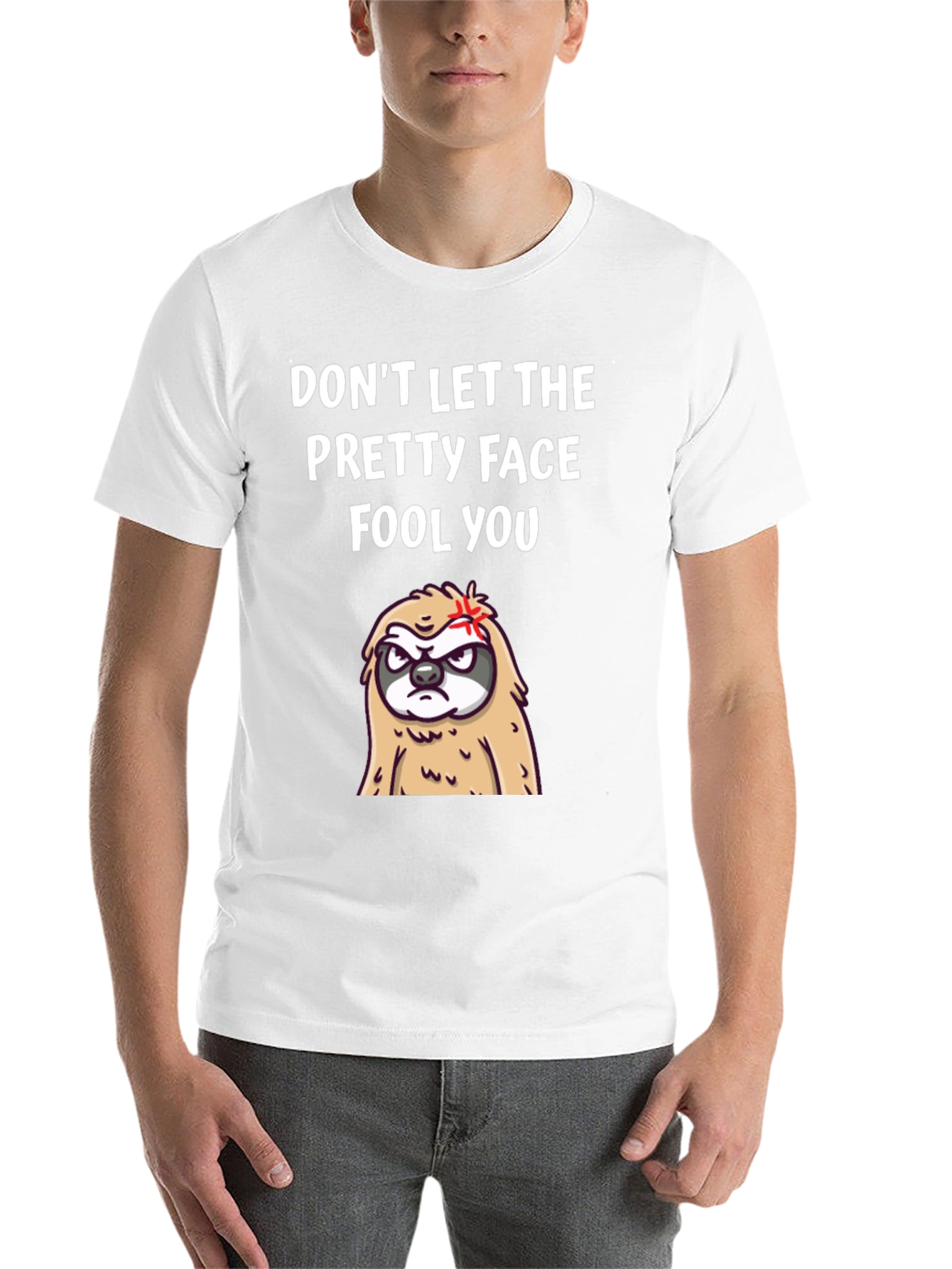 Black Funny Sloth T-Shirt - Don't Let The Pretty Face Fool You! view 14