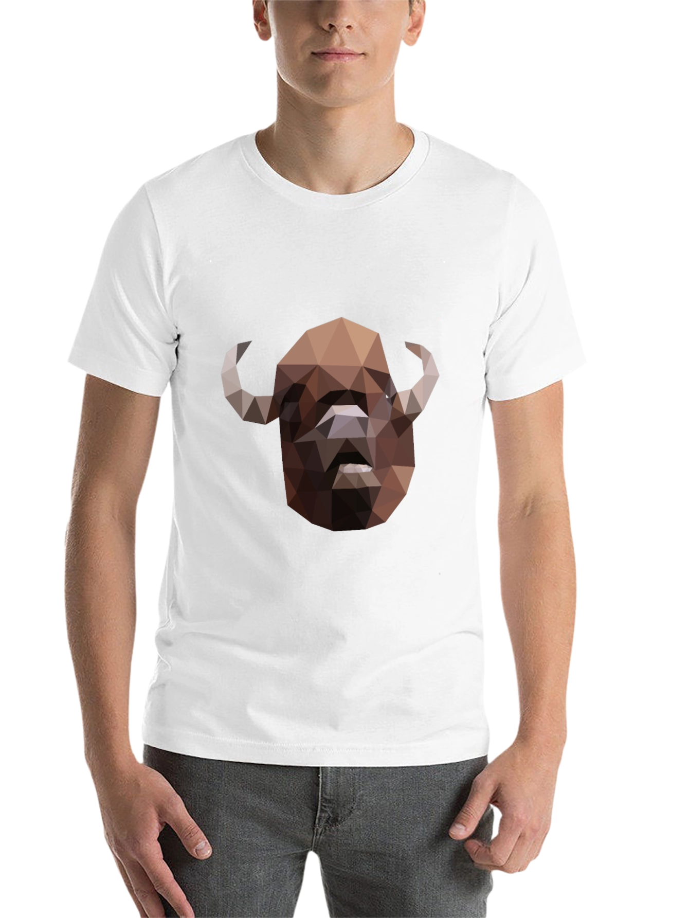 Black Geometric Buffalo Graphic T-Shirt - Black view 14