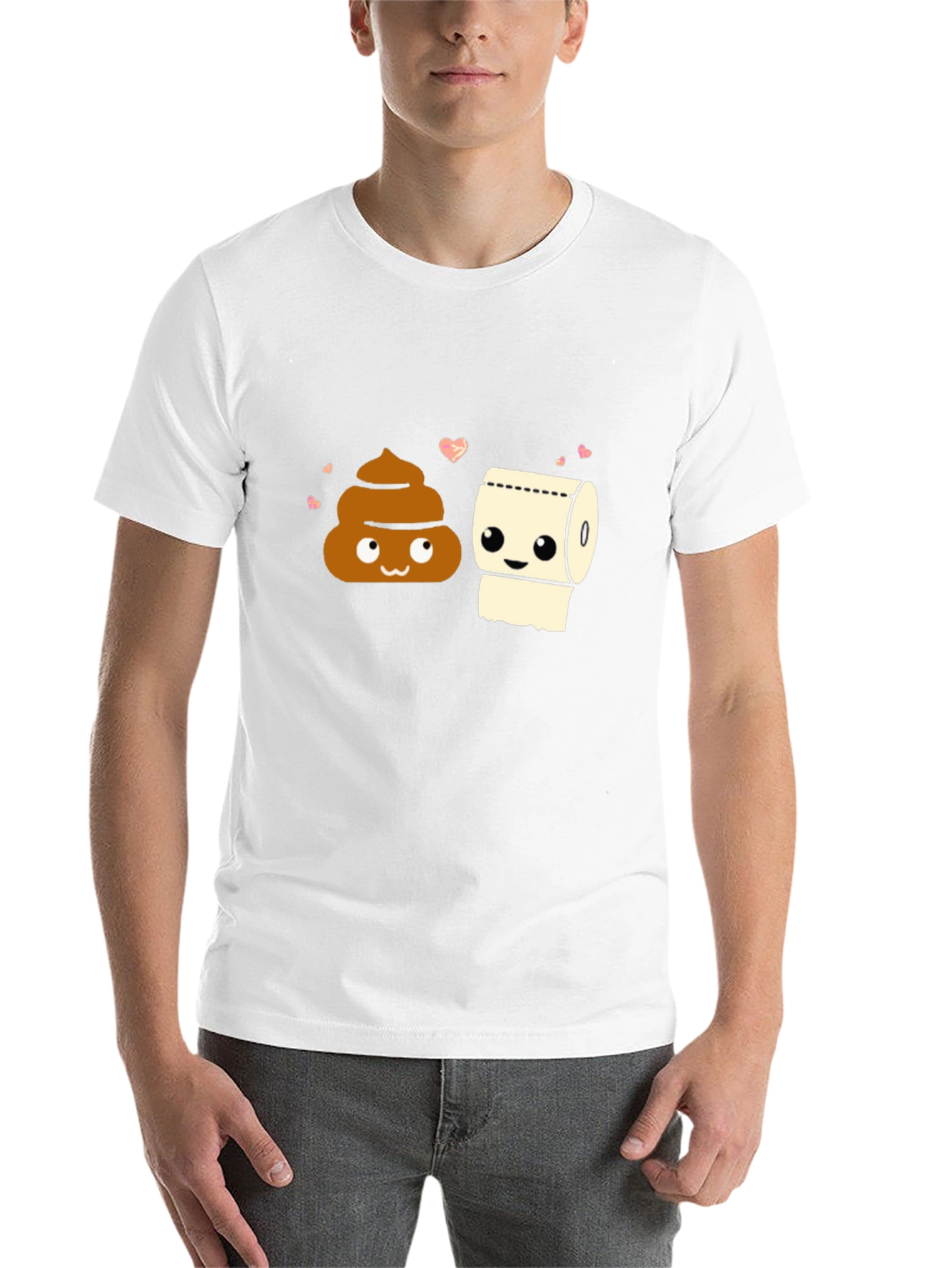 Black Funny Poop & Toilet Paper Matching Couple T-Shirt view 14