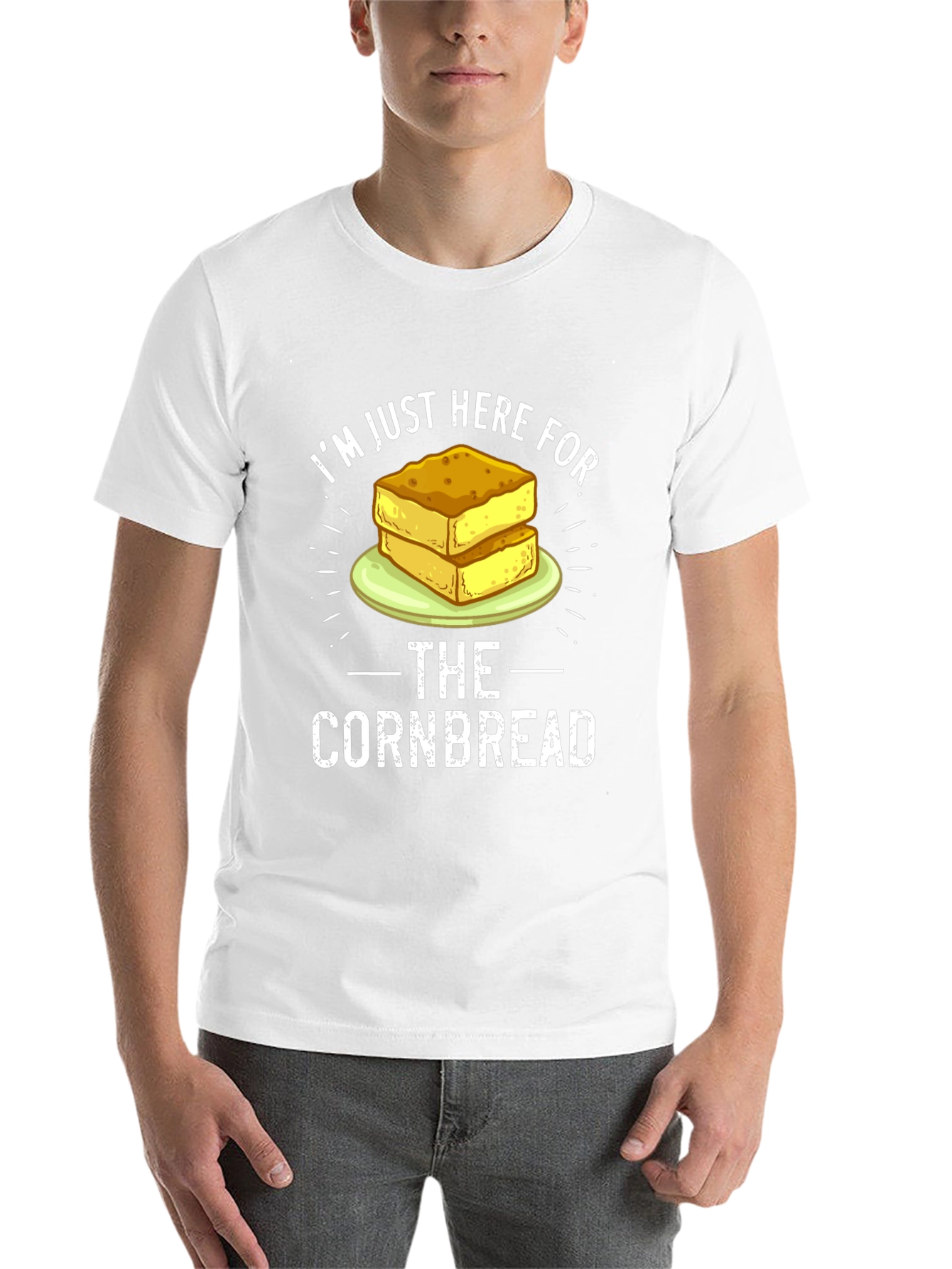 Black I'm Just Here For The Cornbread Funny Foodie T-Shirt view 14