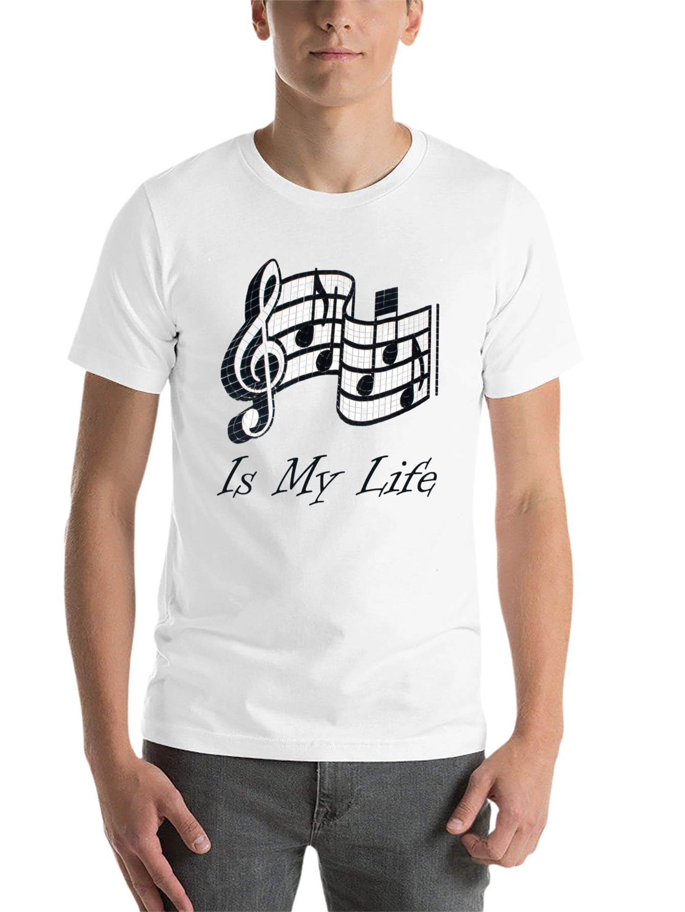 Black Musical Note Graphic Tee - Stylish Black T-Shirt view 14