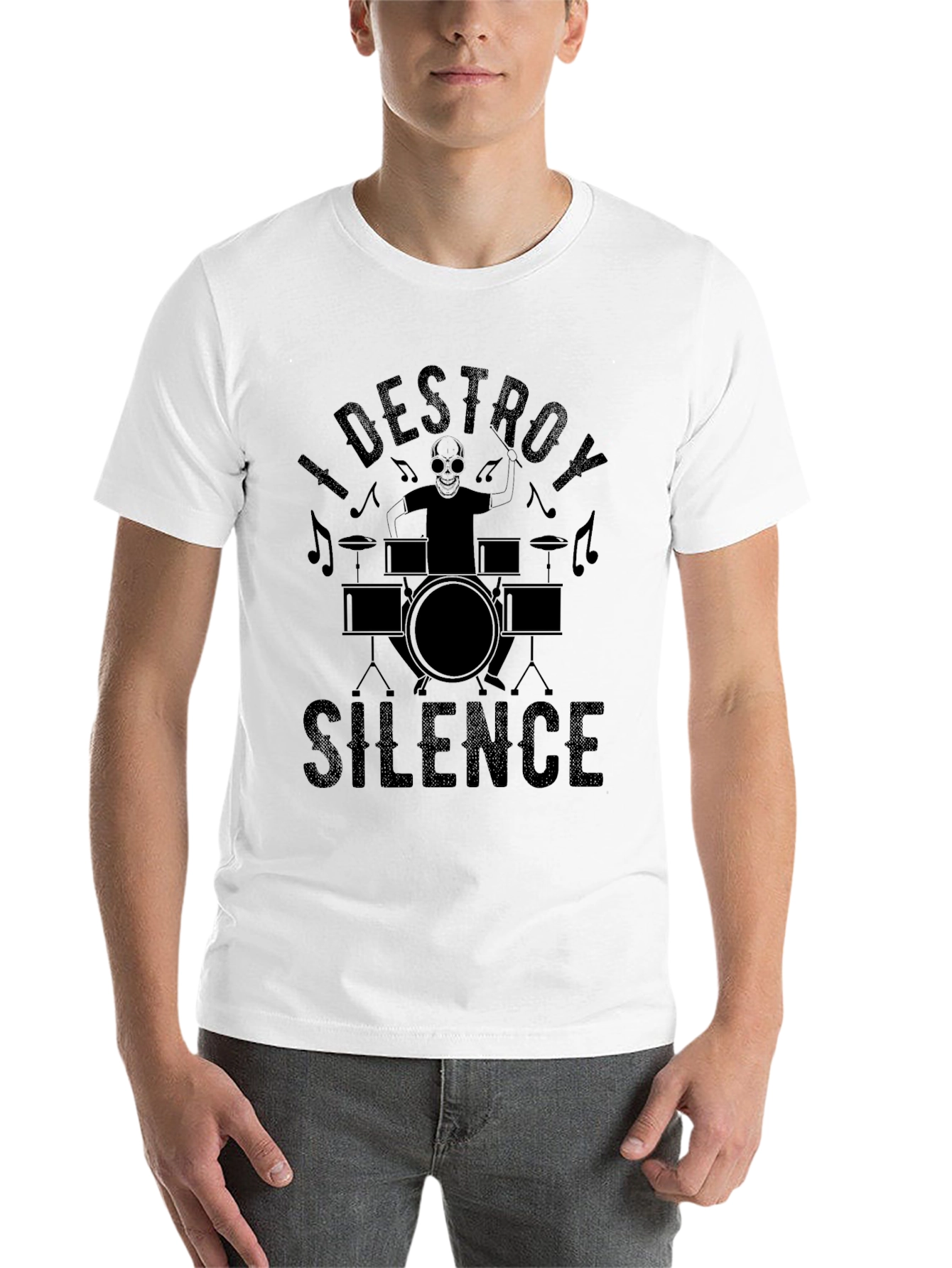 Black I Destroy Silence Black T-Shirt view 14