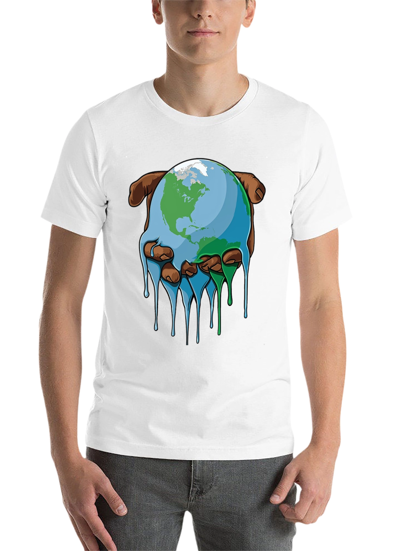 Black Melting Earth Graphic Tee - Save the Planet view 14