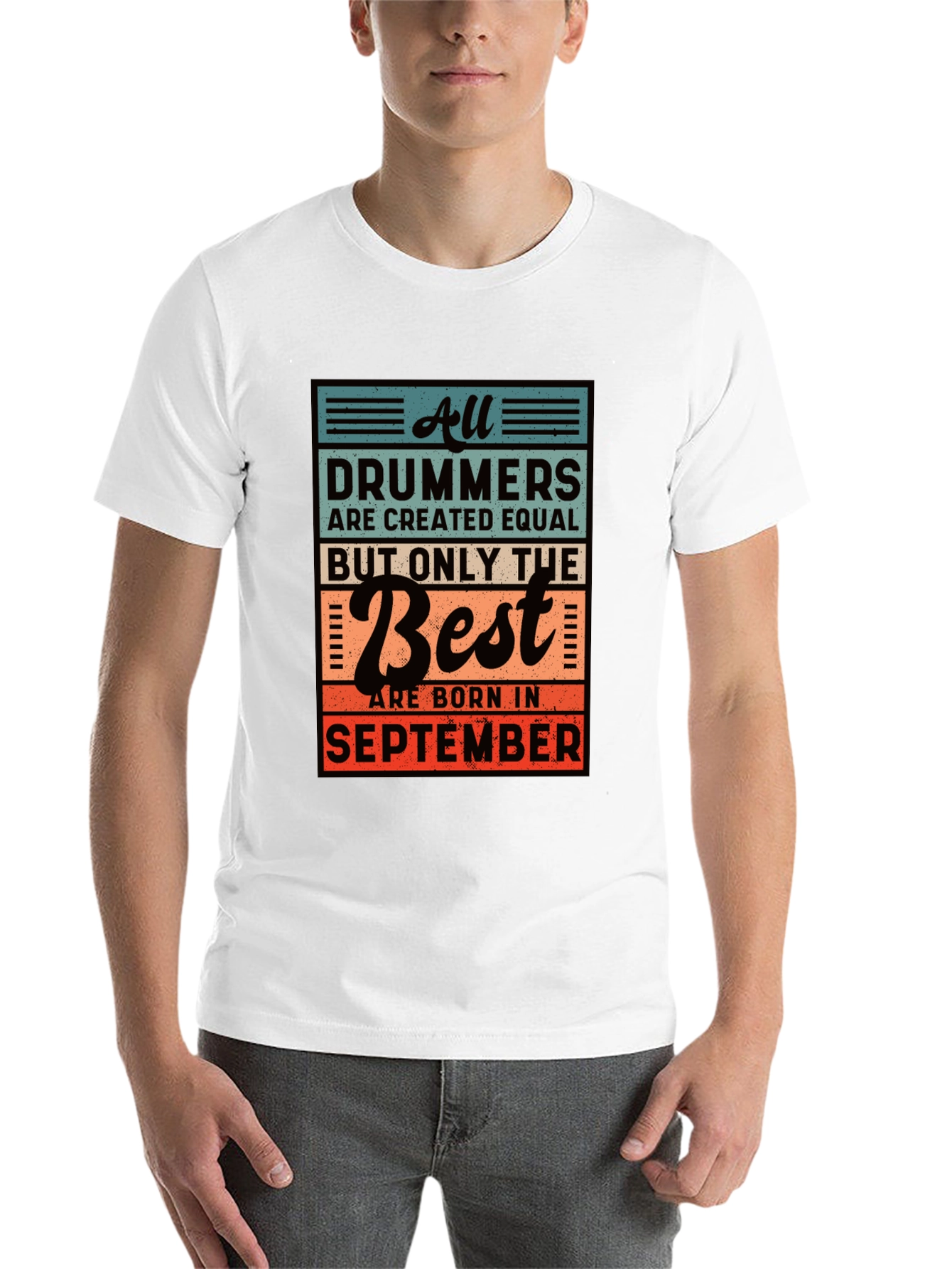Black Drummer September Birthday T-Shirt view 14