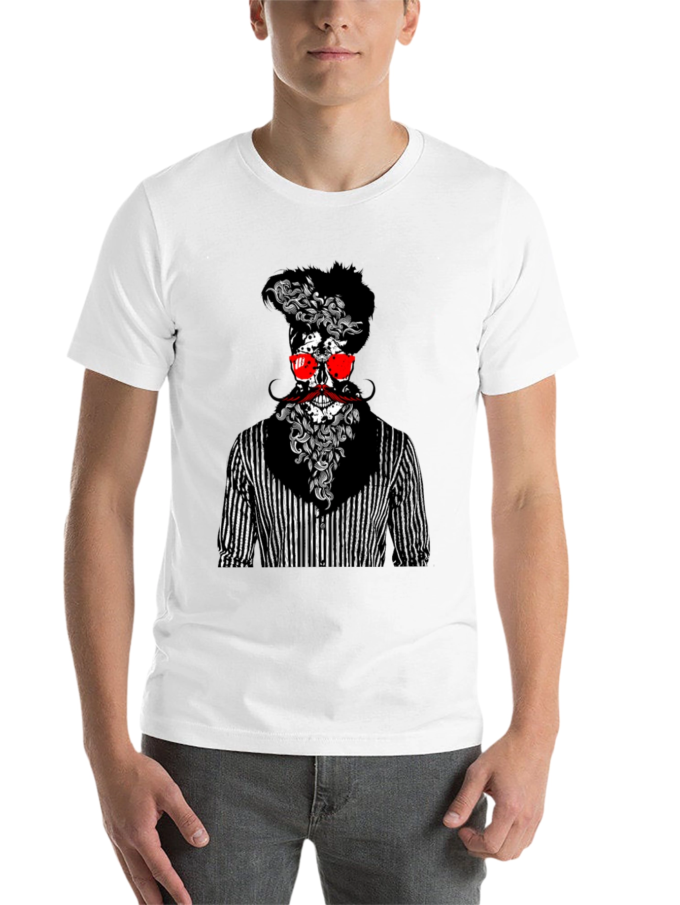 Black Skull Gentleman Graphic Tee - Unique Style view 14