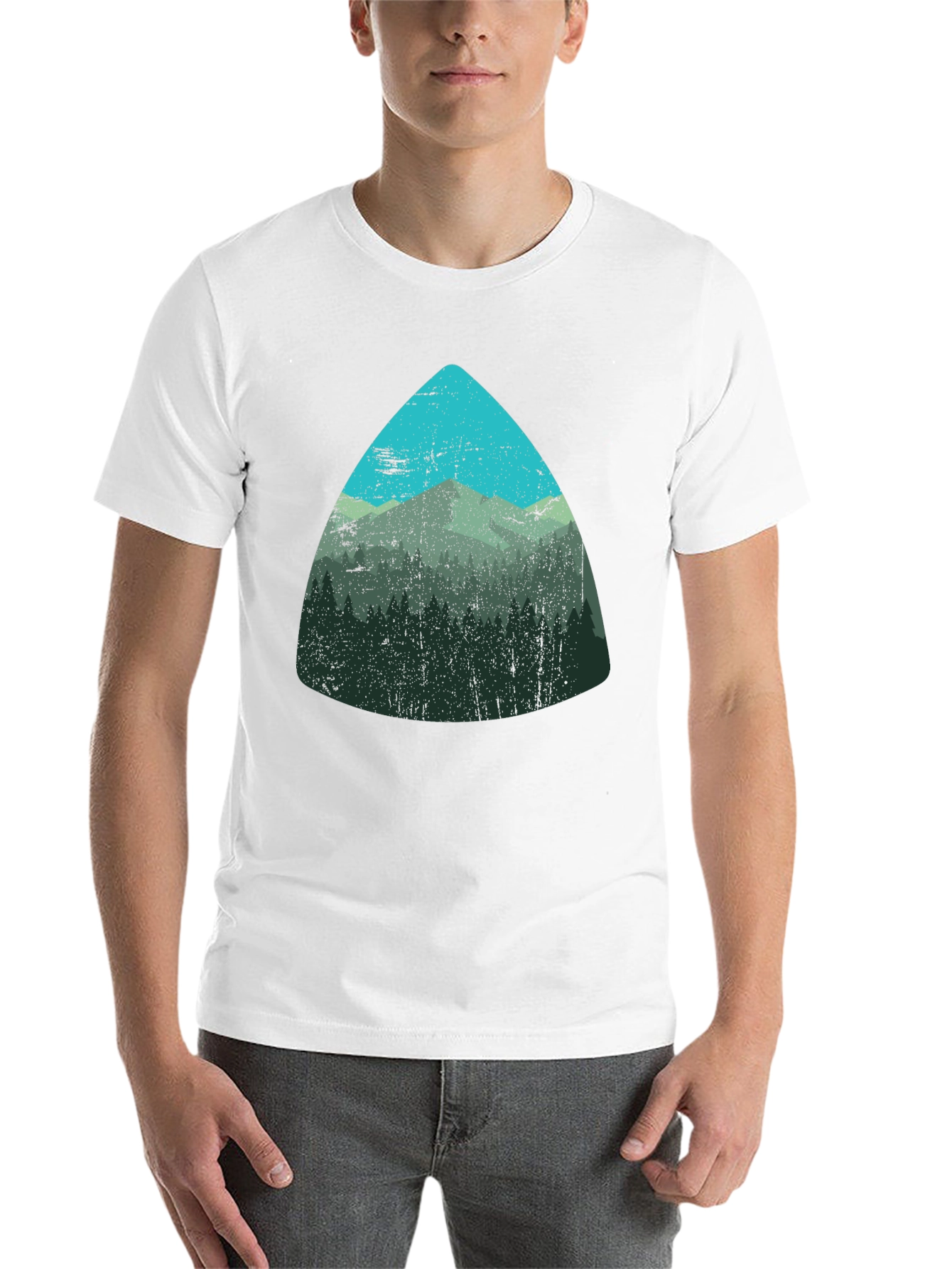 Black Mountain Scene Graphic Tee - Soft Black T-Shirt view 14