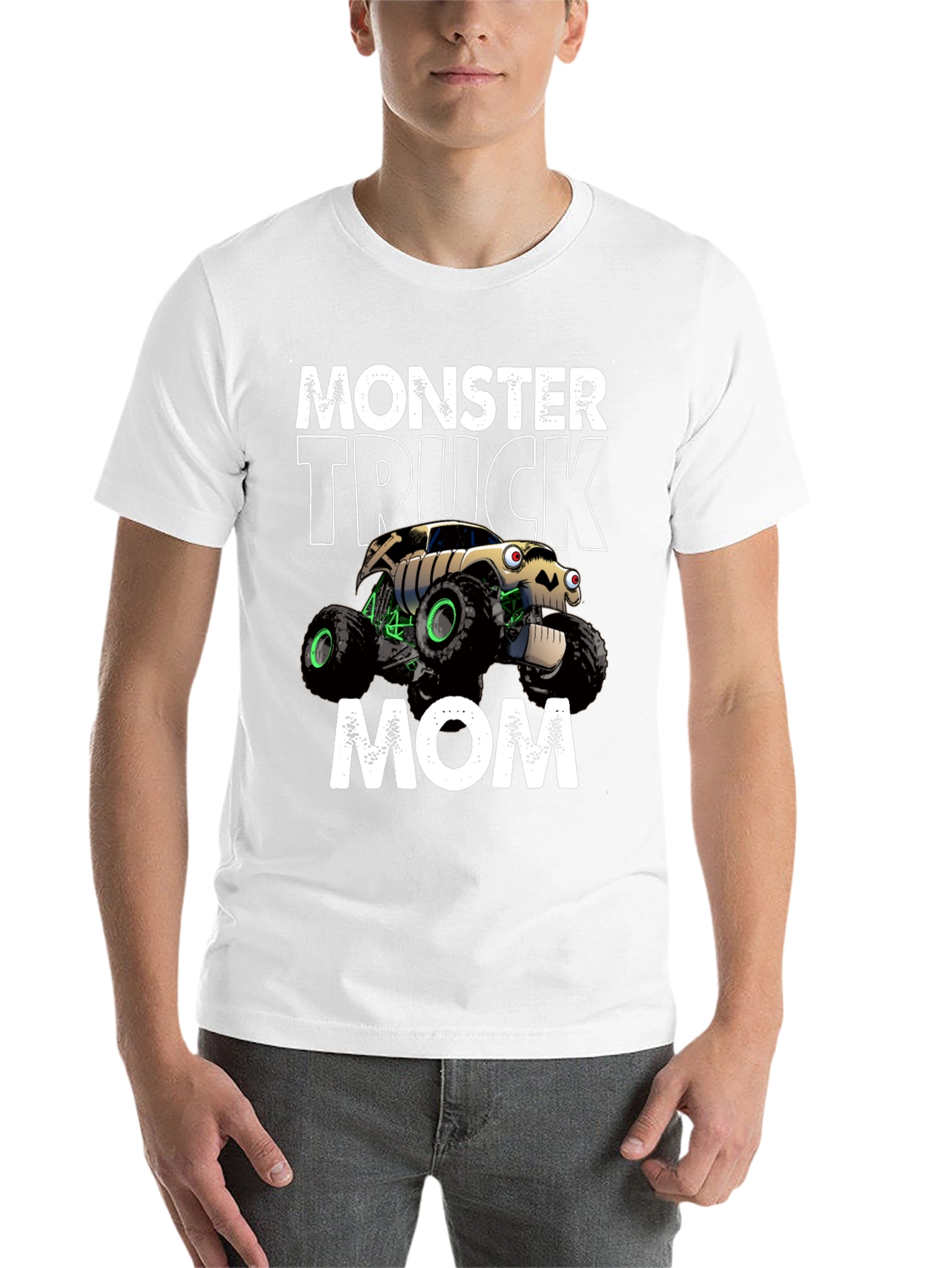 Black Monster Truck Mom T-Shirt - Black Cotton Blend view 14
