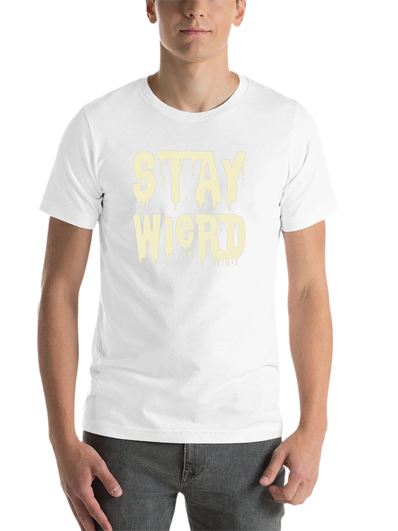 Black Stay Weird Black Graphic T-Shirt view 14