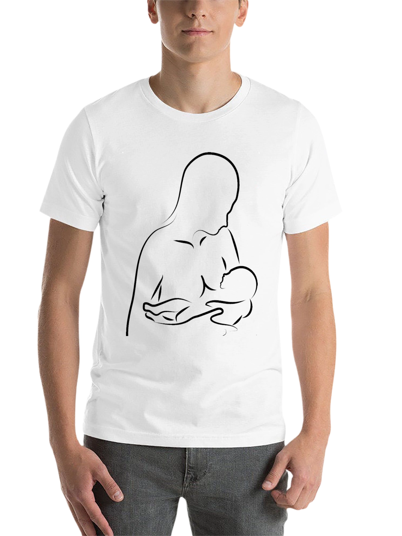 Black Breastfeeding Graphic Tee - Black Cotton Comfort view 14