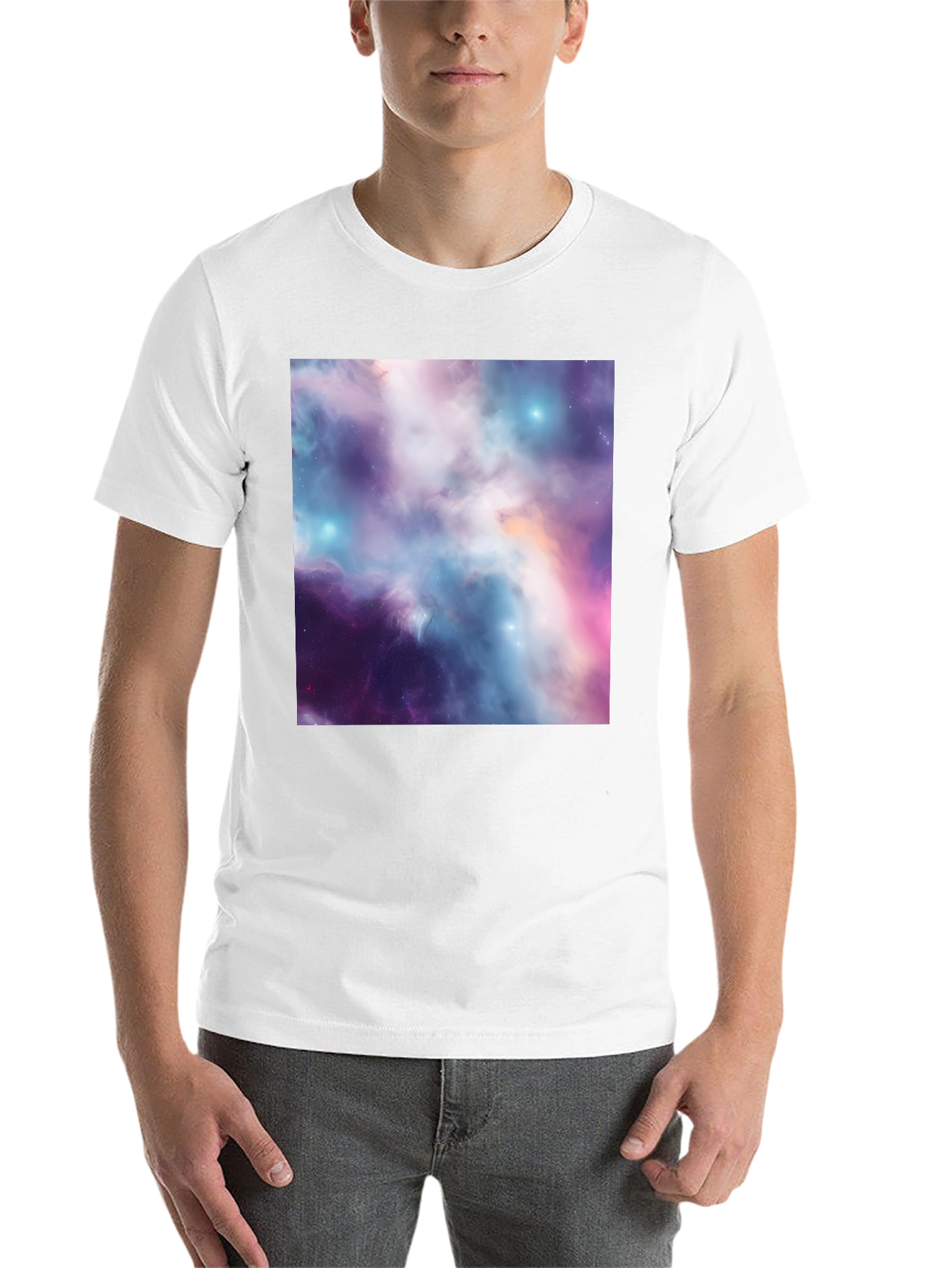 Black Nebula Print Black T-Shirt view 14