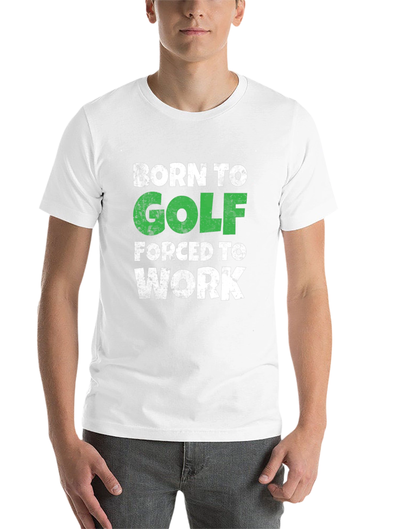 Black Born to Golf T-Shirt - Humorous Golfer Tee view 14