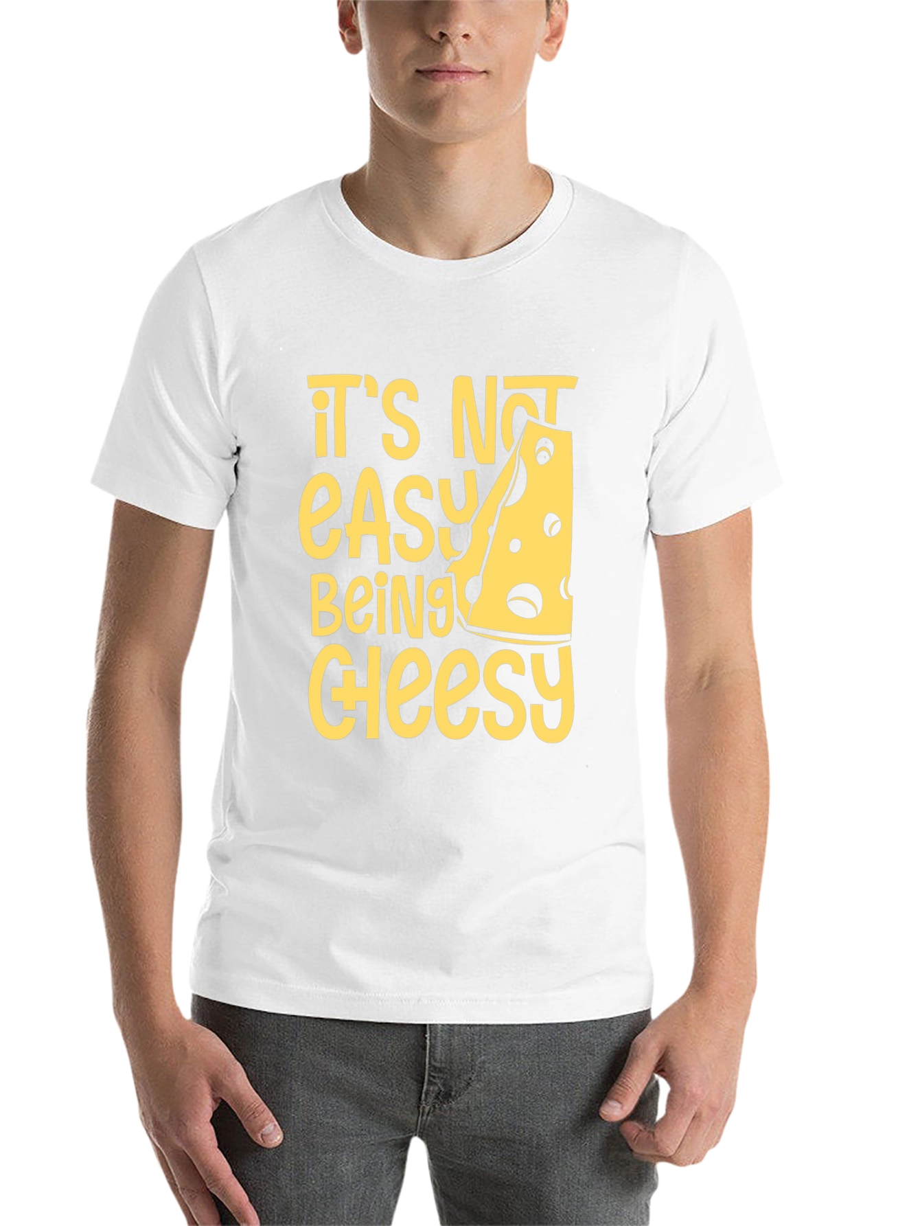 Black Cheesy Humor T-Shirt - It's Not Easy Being Cheesy! view 14