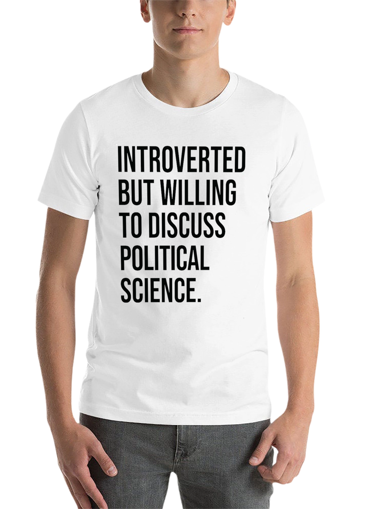 Black Introverted Political Science T-Shirt view 14