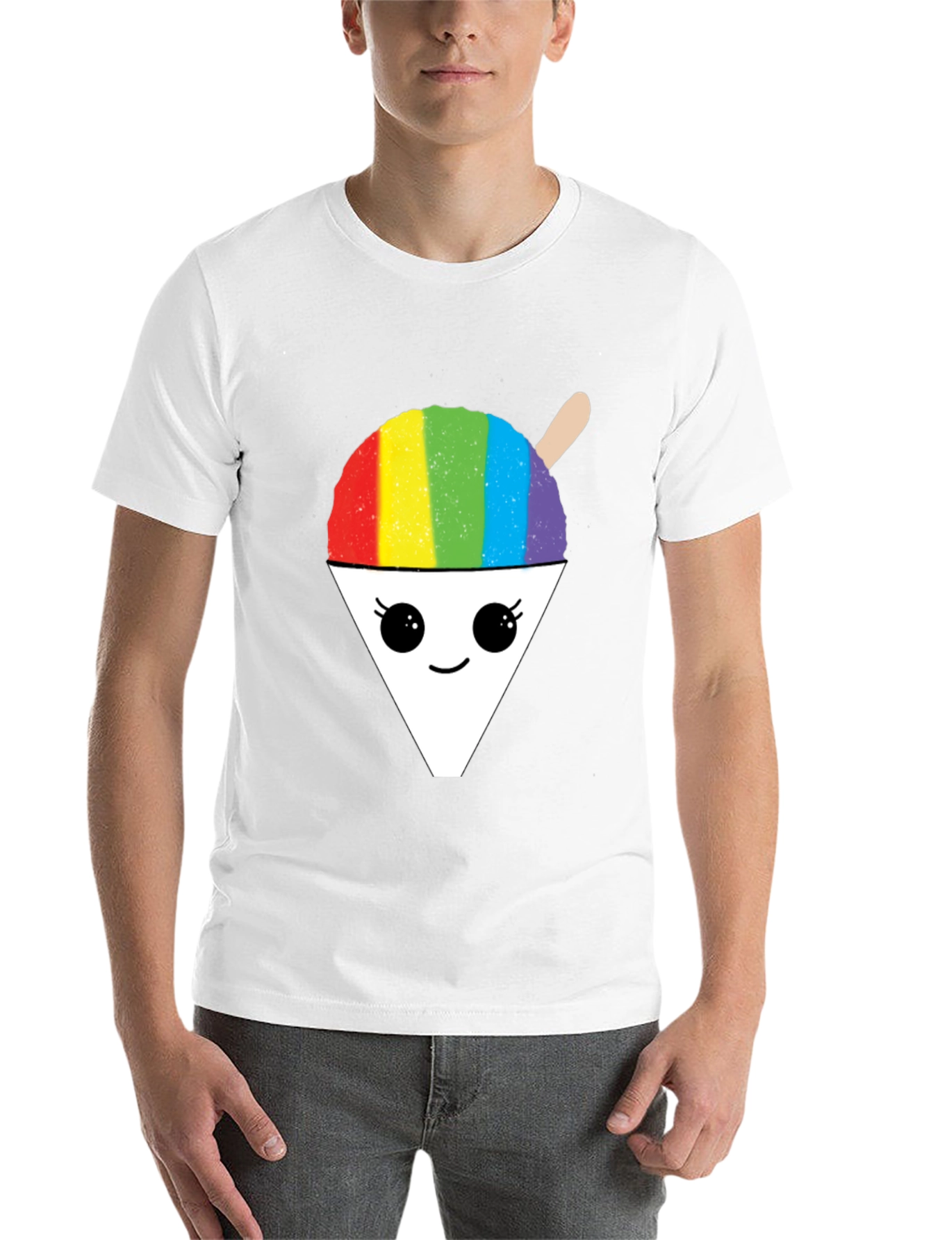 Black Rainbow Shaved Ice Graphic Tee - Cute Foodie Shirt view 14