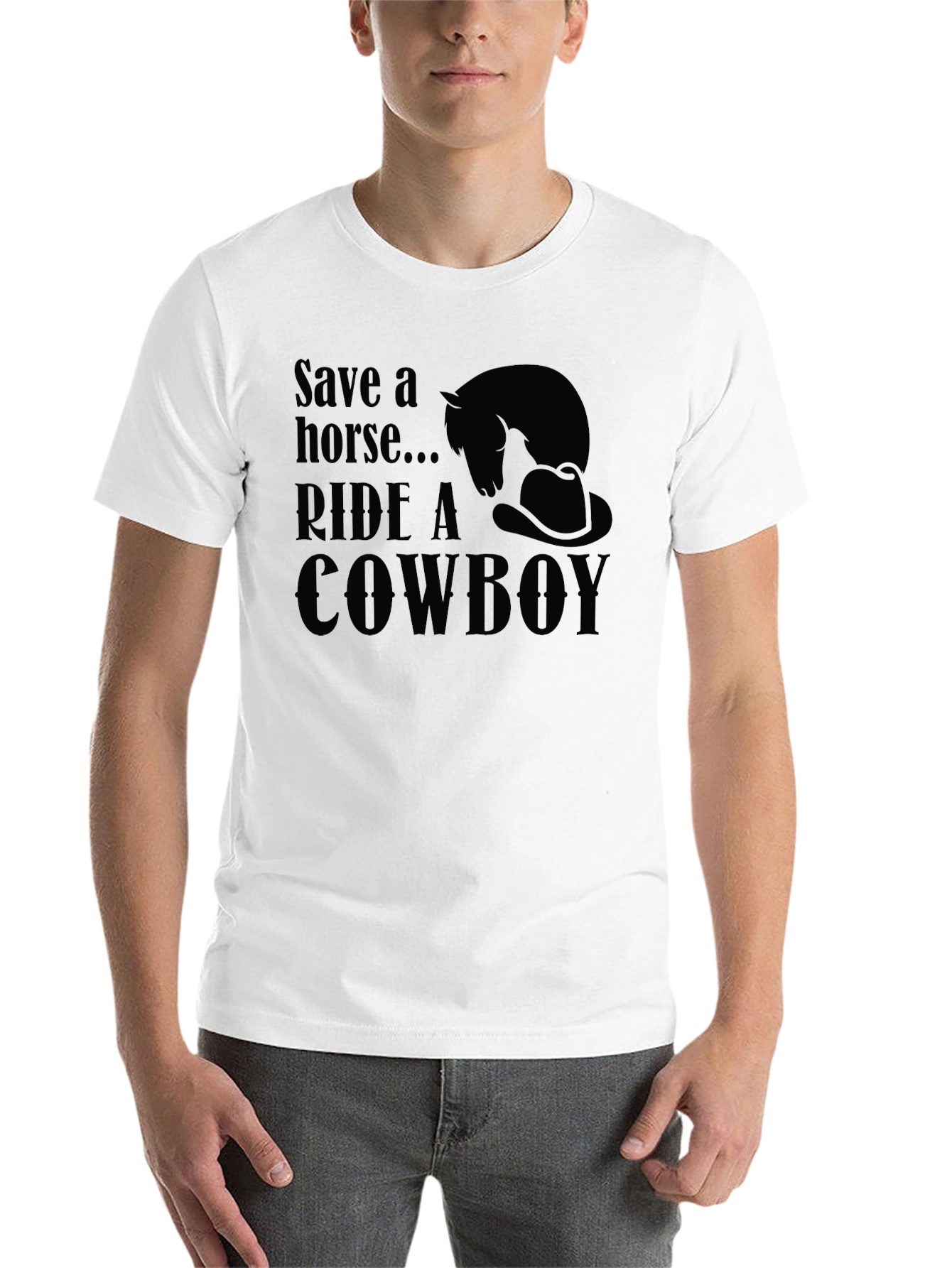 Black Save a Horse Ride a Cowboy Graphic Tee view 14