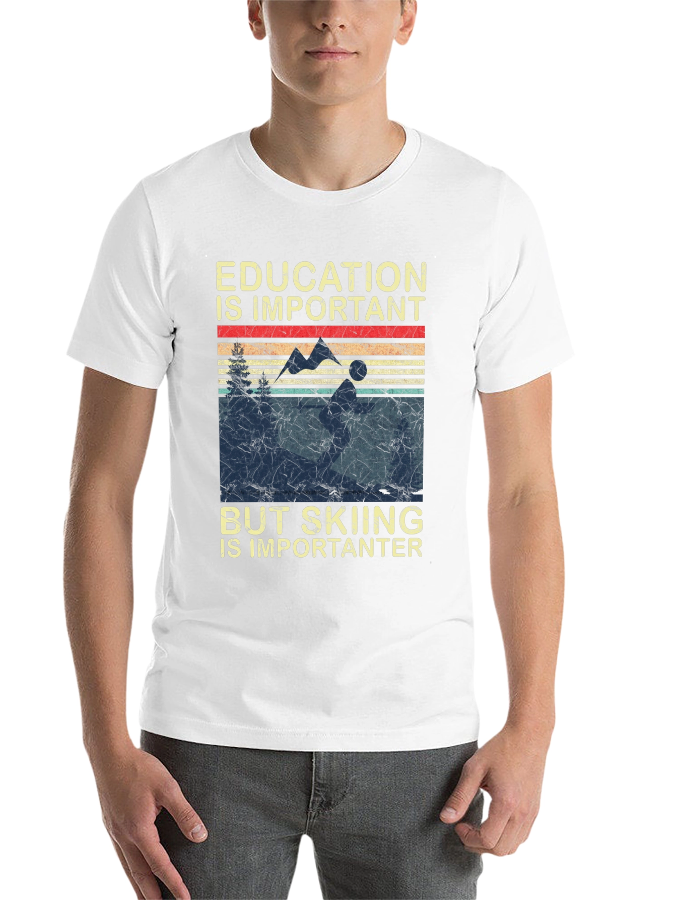 Black Skiing is Importanter T-Shirt view 14