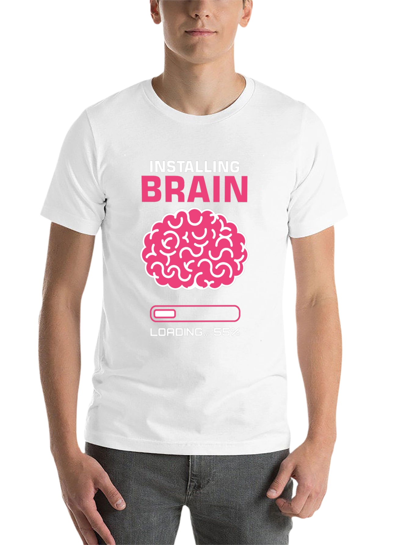 Black Installing Brain T-Shirt - Funny Nerd Tee view 14