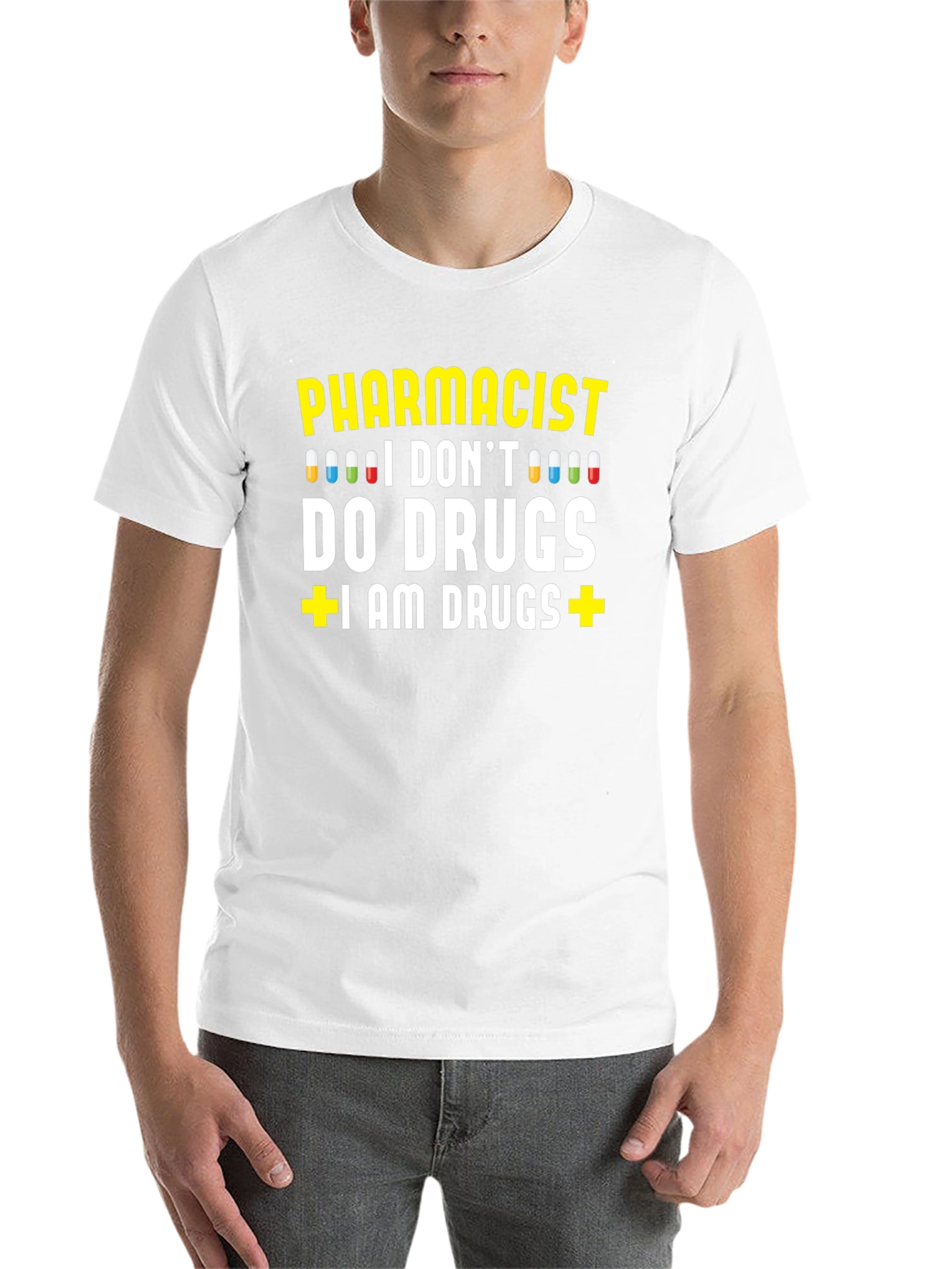 Black Pharmacist I AM DRUGS Graphic T-Shirt view 14
