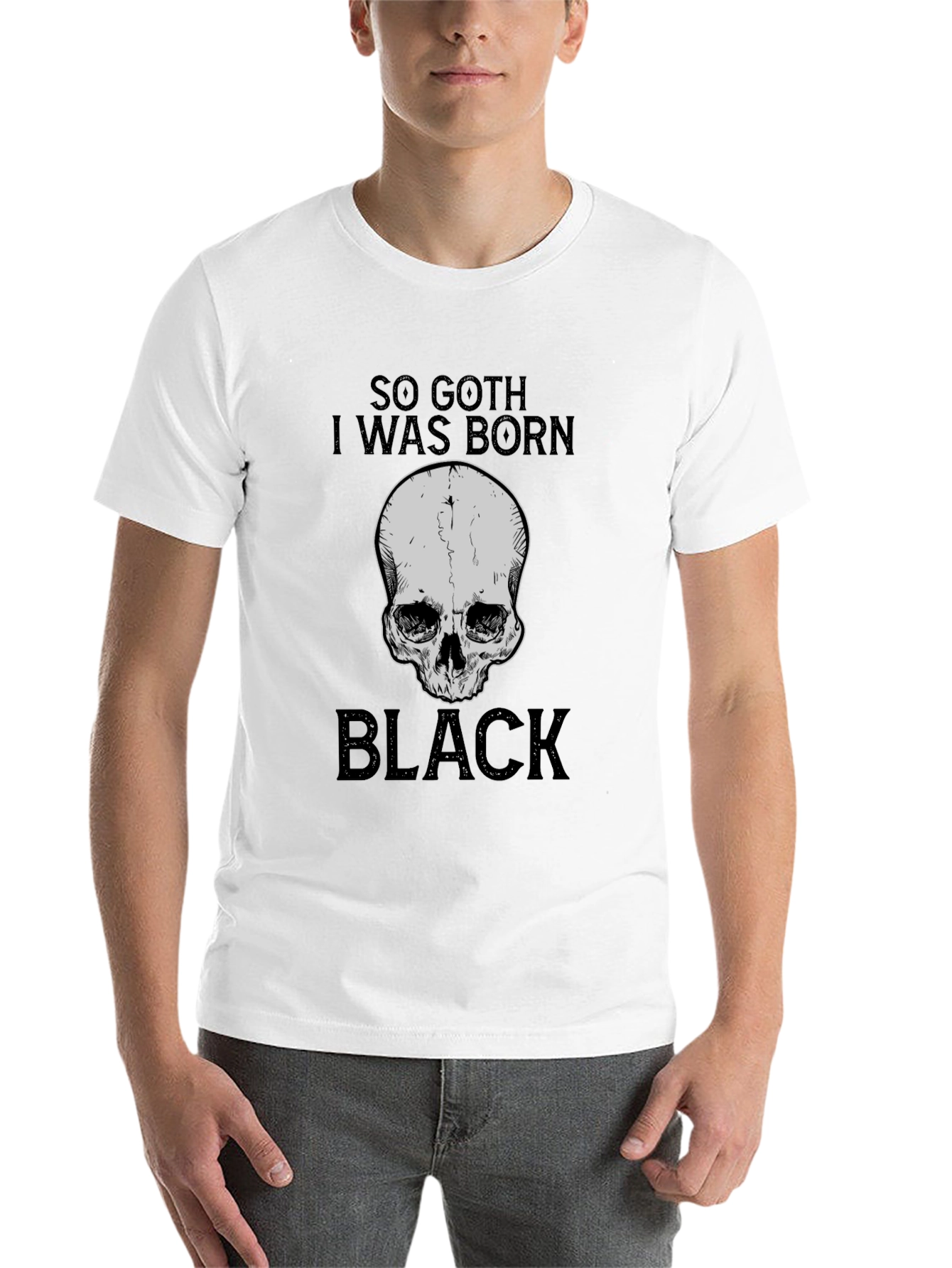Black So Goth I Was Born Black T-Shirt - Skull Graphic Tee view 14