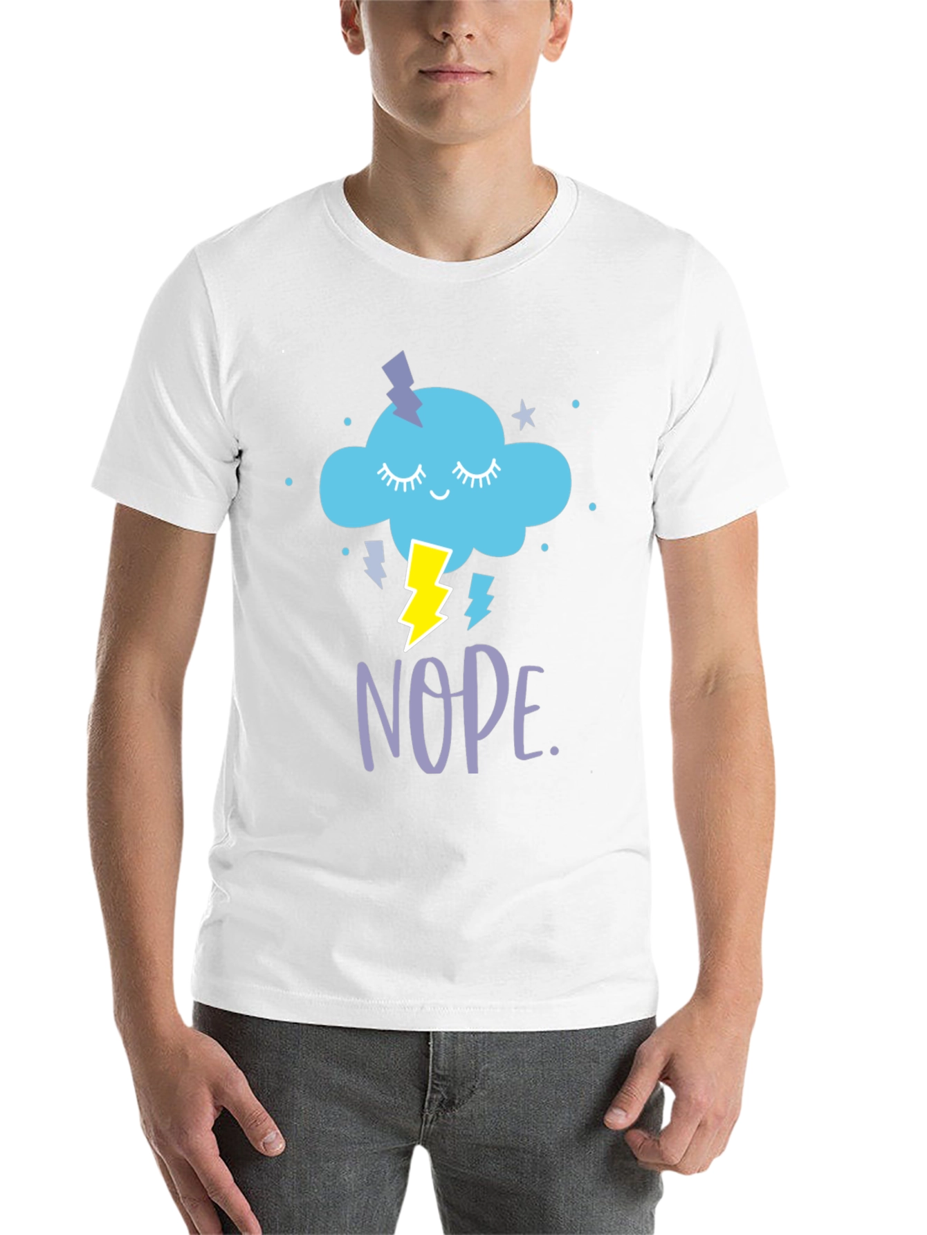 Black Nope Cloud T-Shirt - Funny Graphic Tee view 14