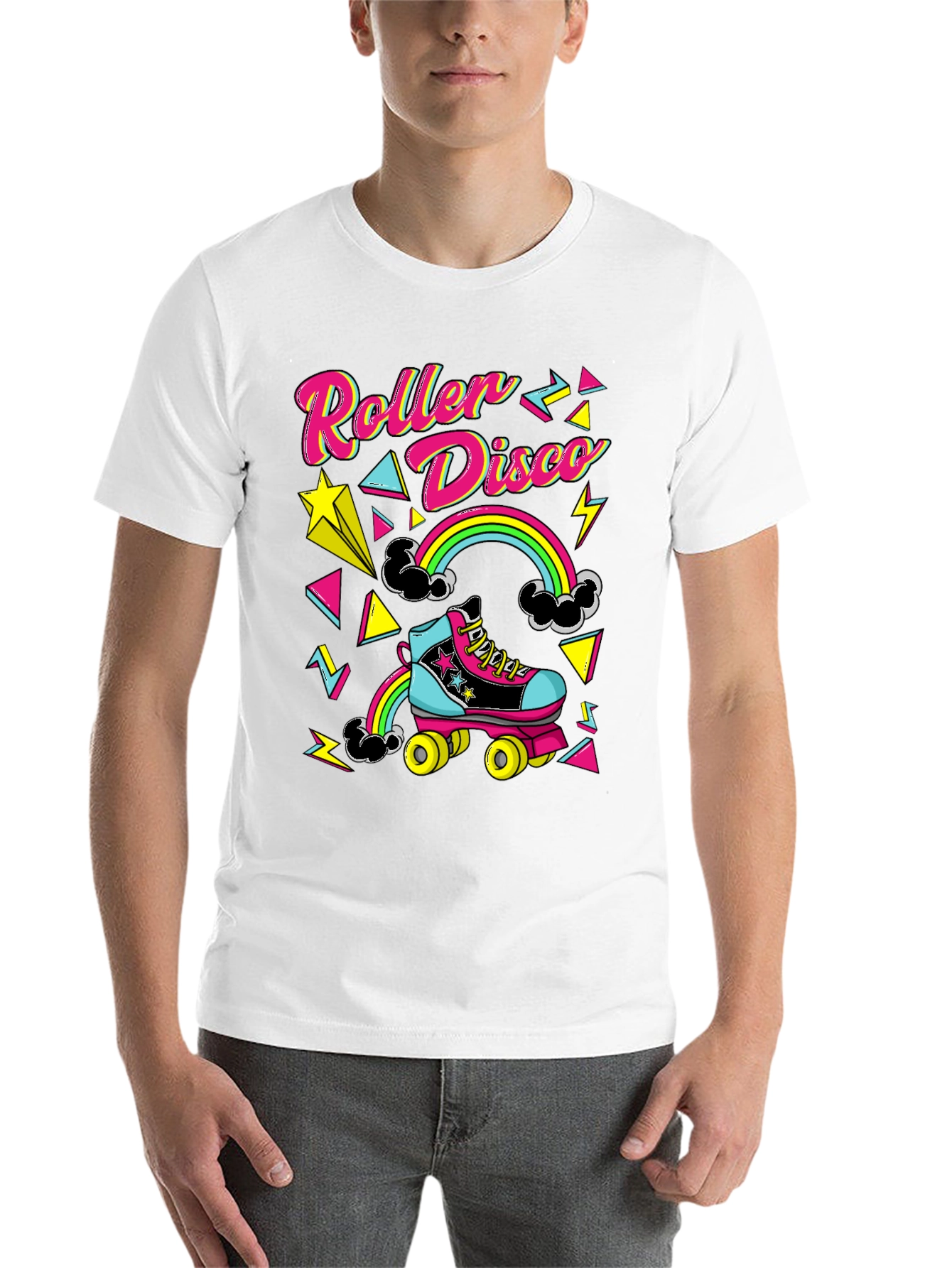 Black Retro Roller Disco T-Shirt - 80s Style view 14