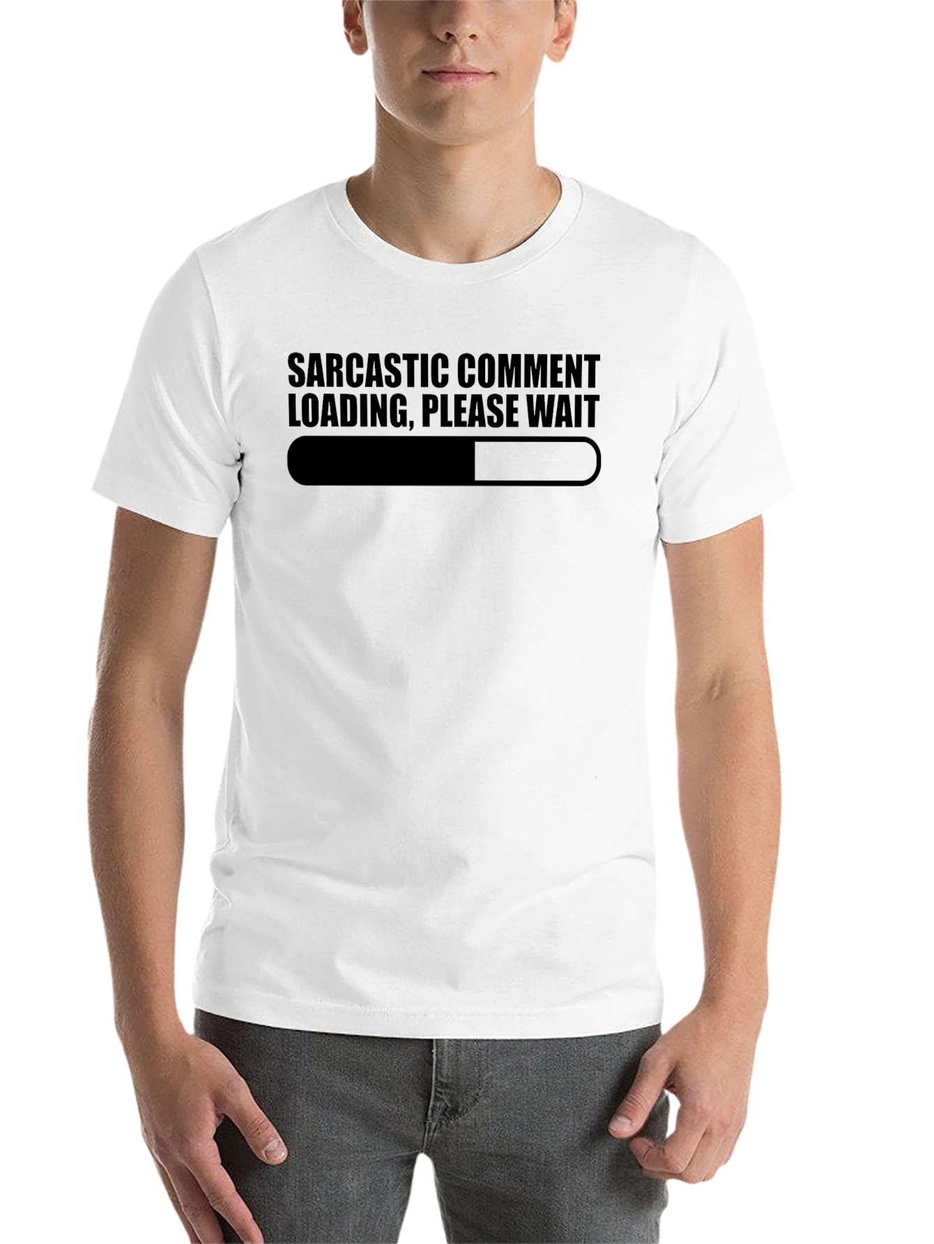 Black Sarcastic Comment Loading Graphic Tee view 14