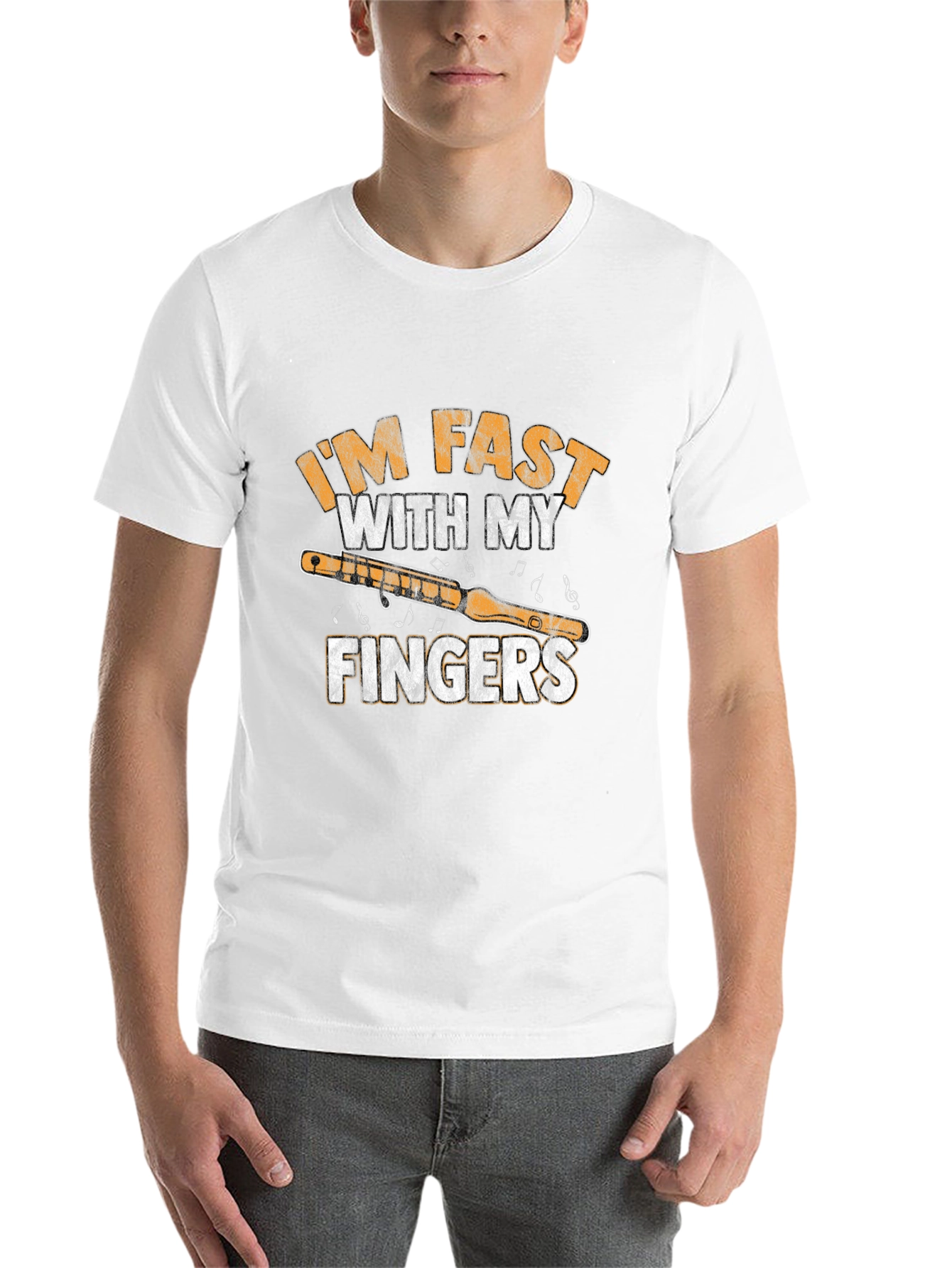 Black I'm Fast With My Fingers Flute T-Shirt view 14